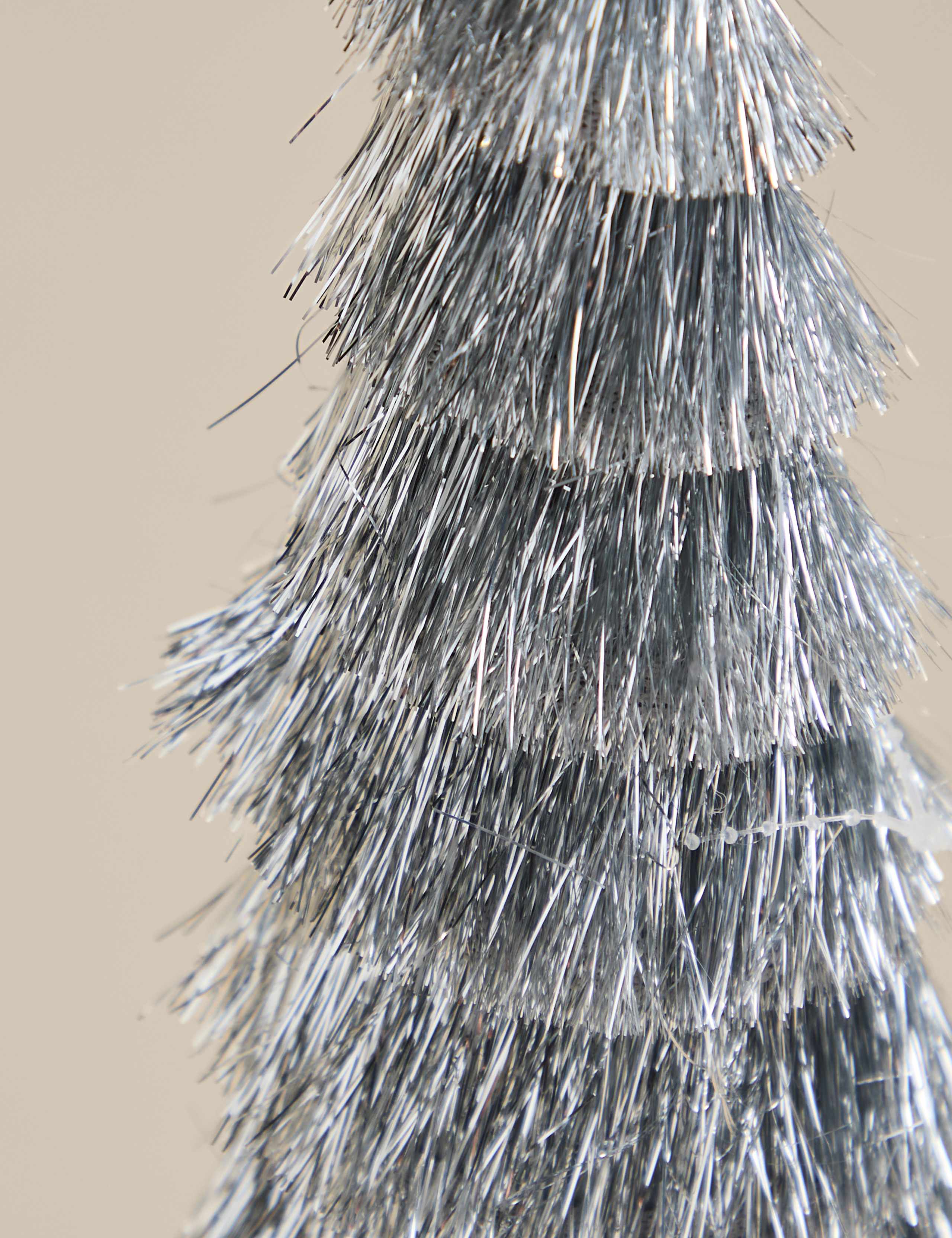 Silver Tinsel Tree Room Decoration 3 of 5