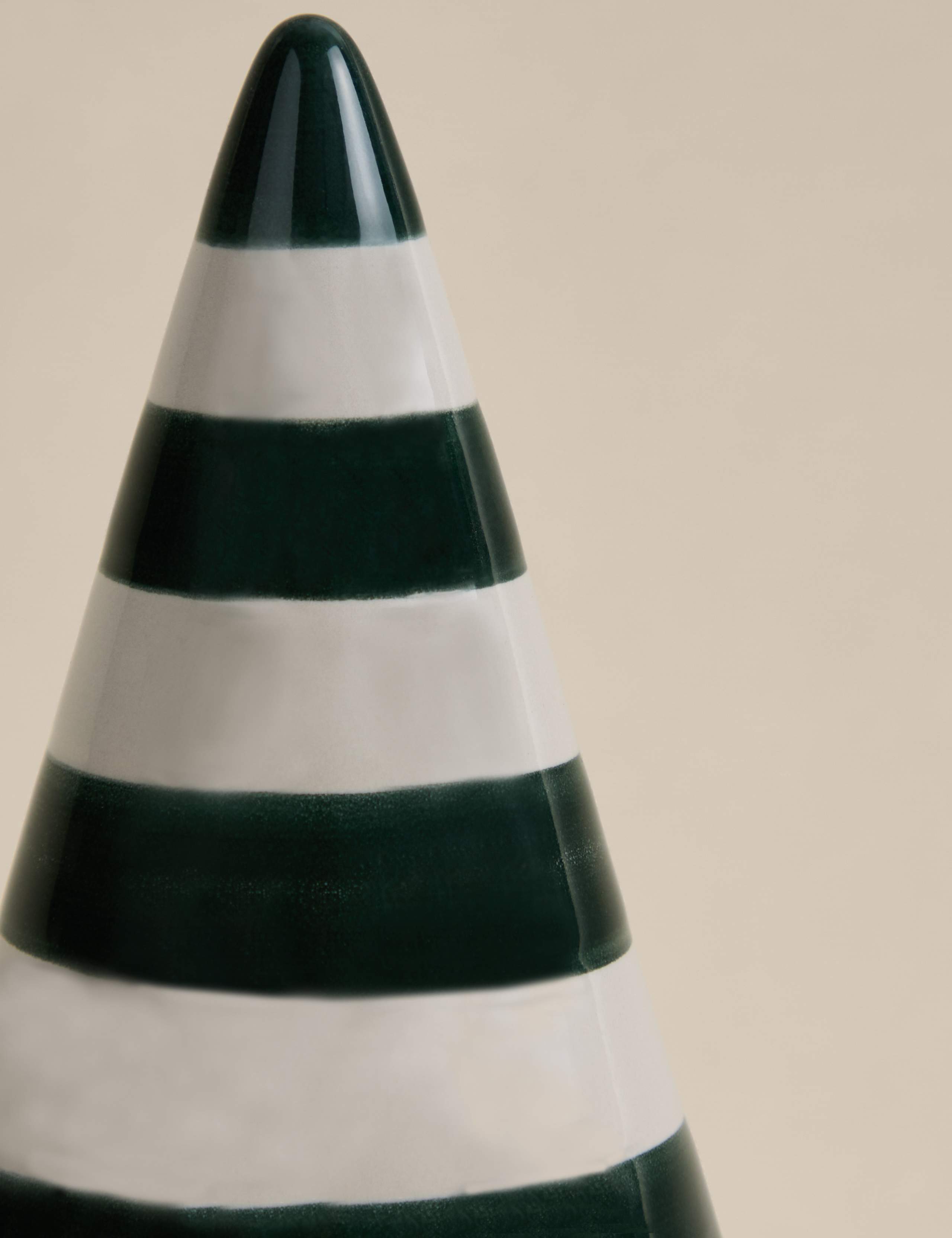 Large Ceramic Striped Christmas Tree Room Decoration 2 of 3