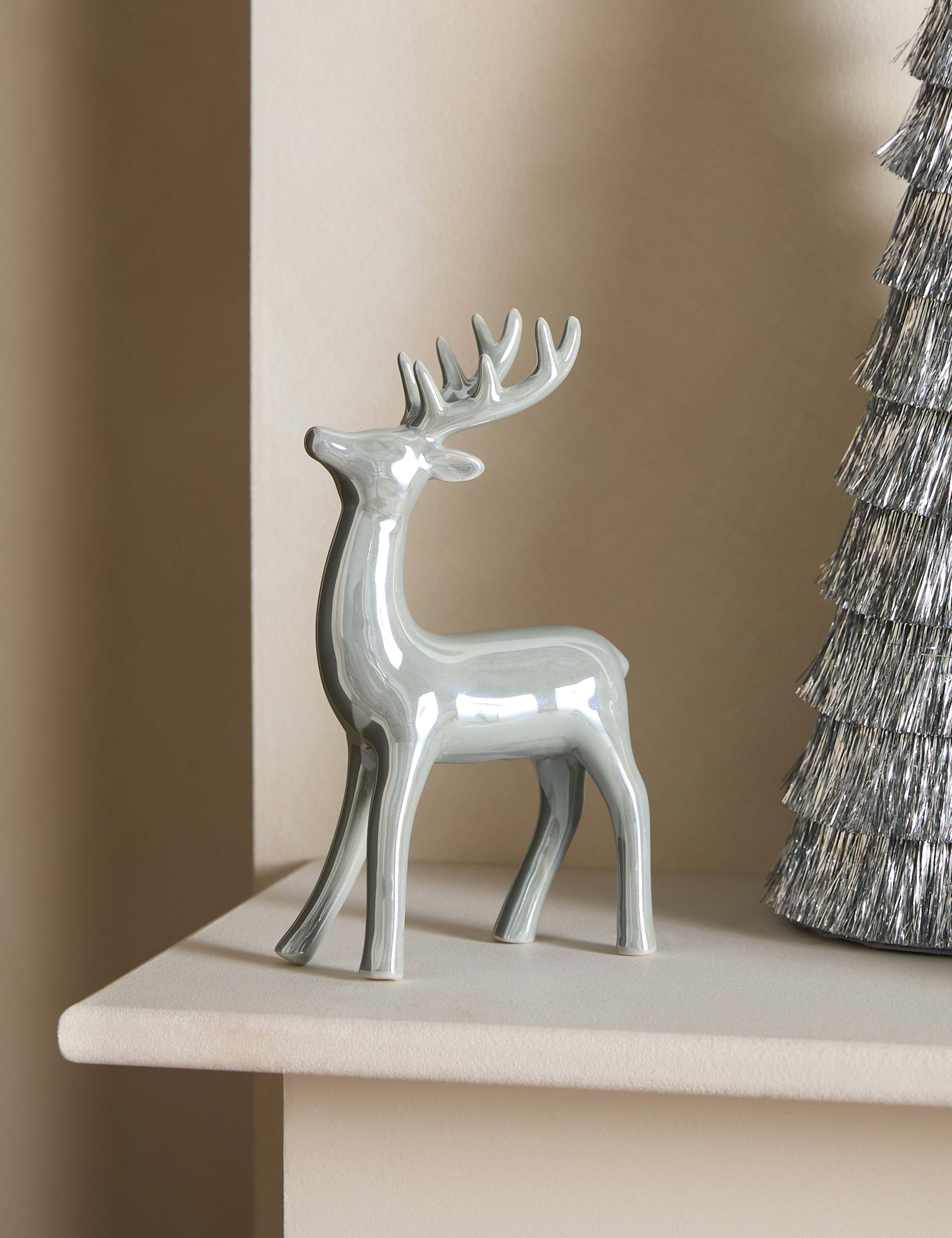 Metallic Ceramic Stag Decoration 1 of 4