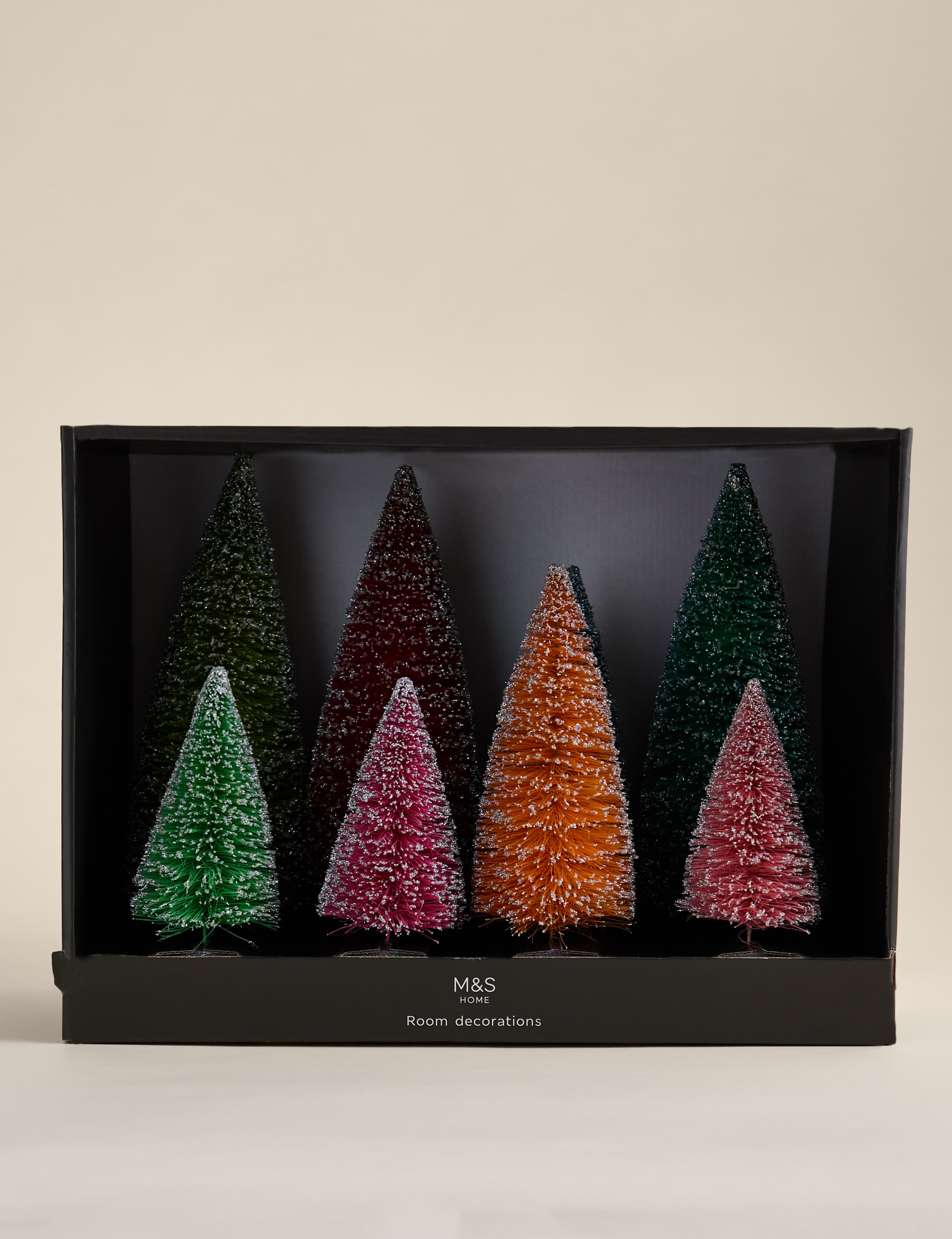 8pk Bristle Christmas Tree Room Decorations 2 of 4