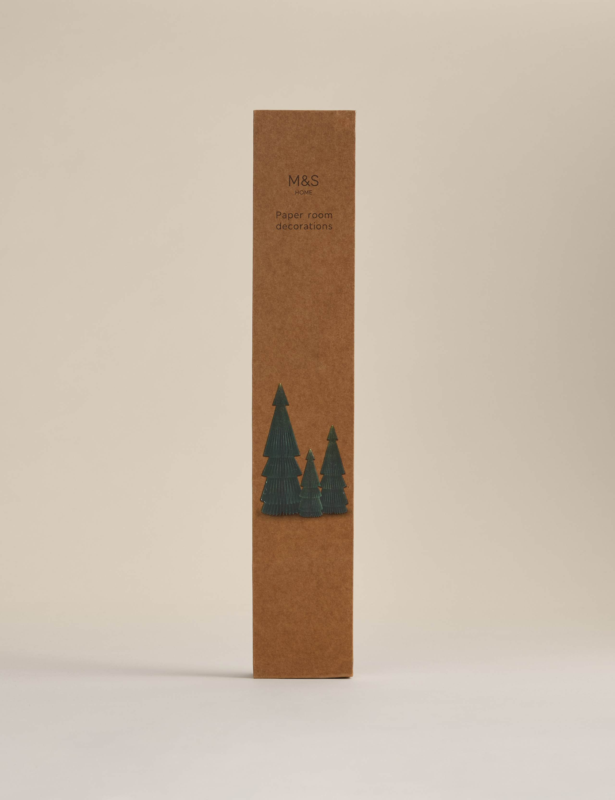 3pk Paper Christmas Tree Room Decorations 2 of 5