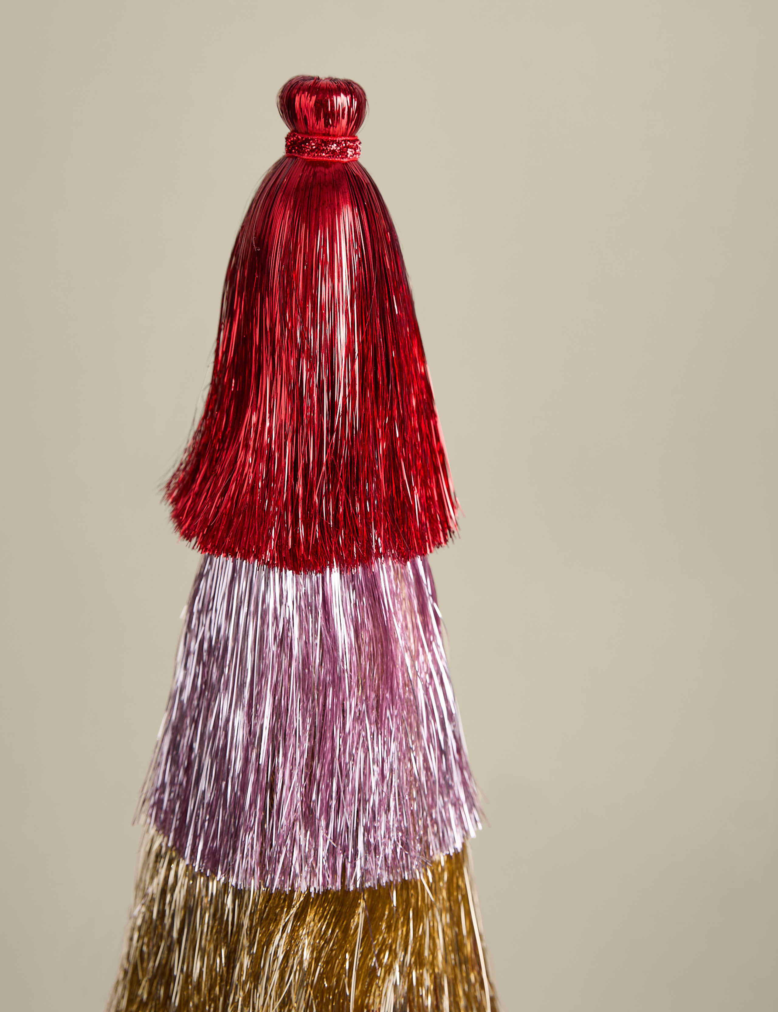 3ft Striped Tinsel Tree Room Decoration 3 of 5