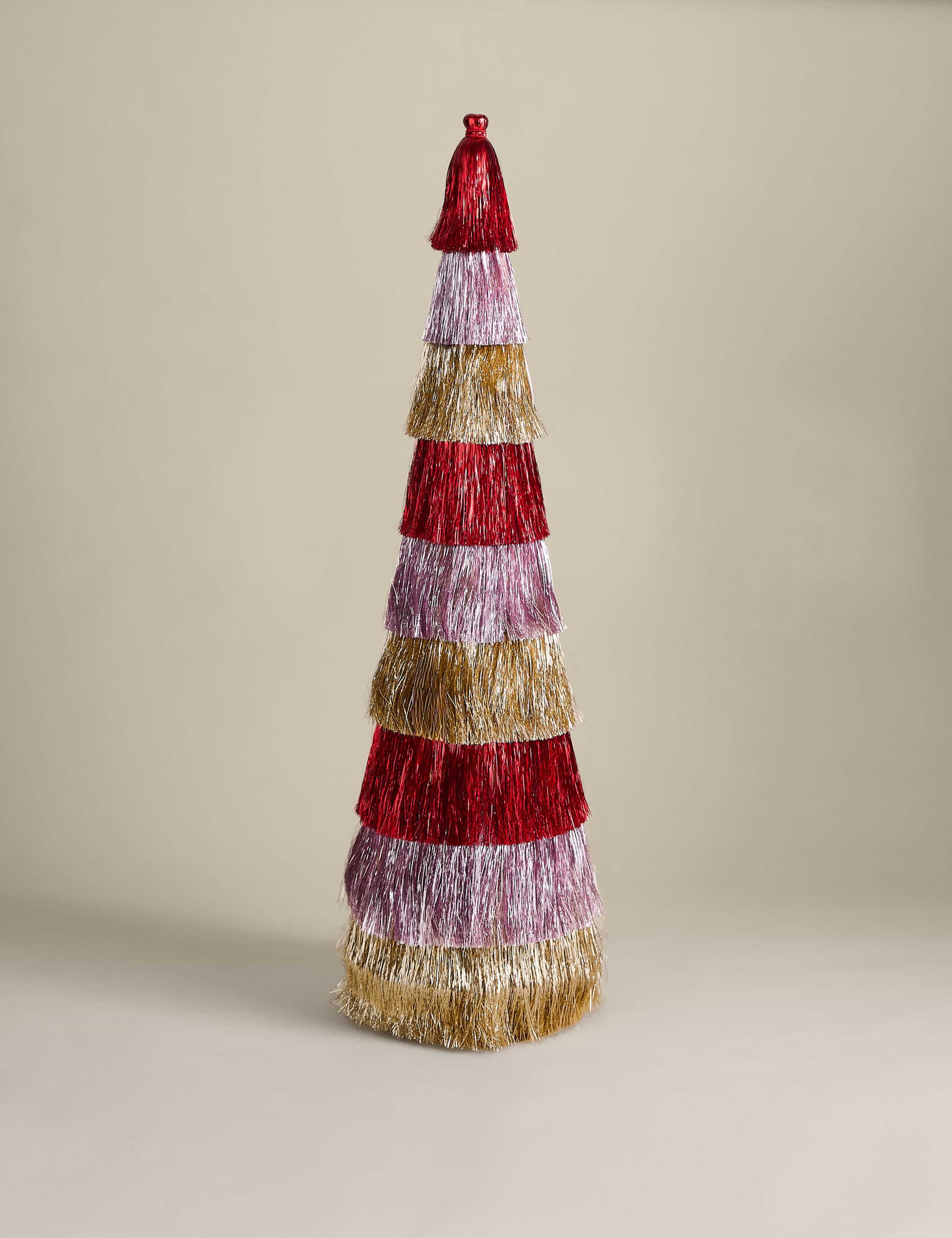 3ft Striped Tinsel Tree Room Decoration 1 of 5