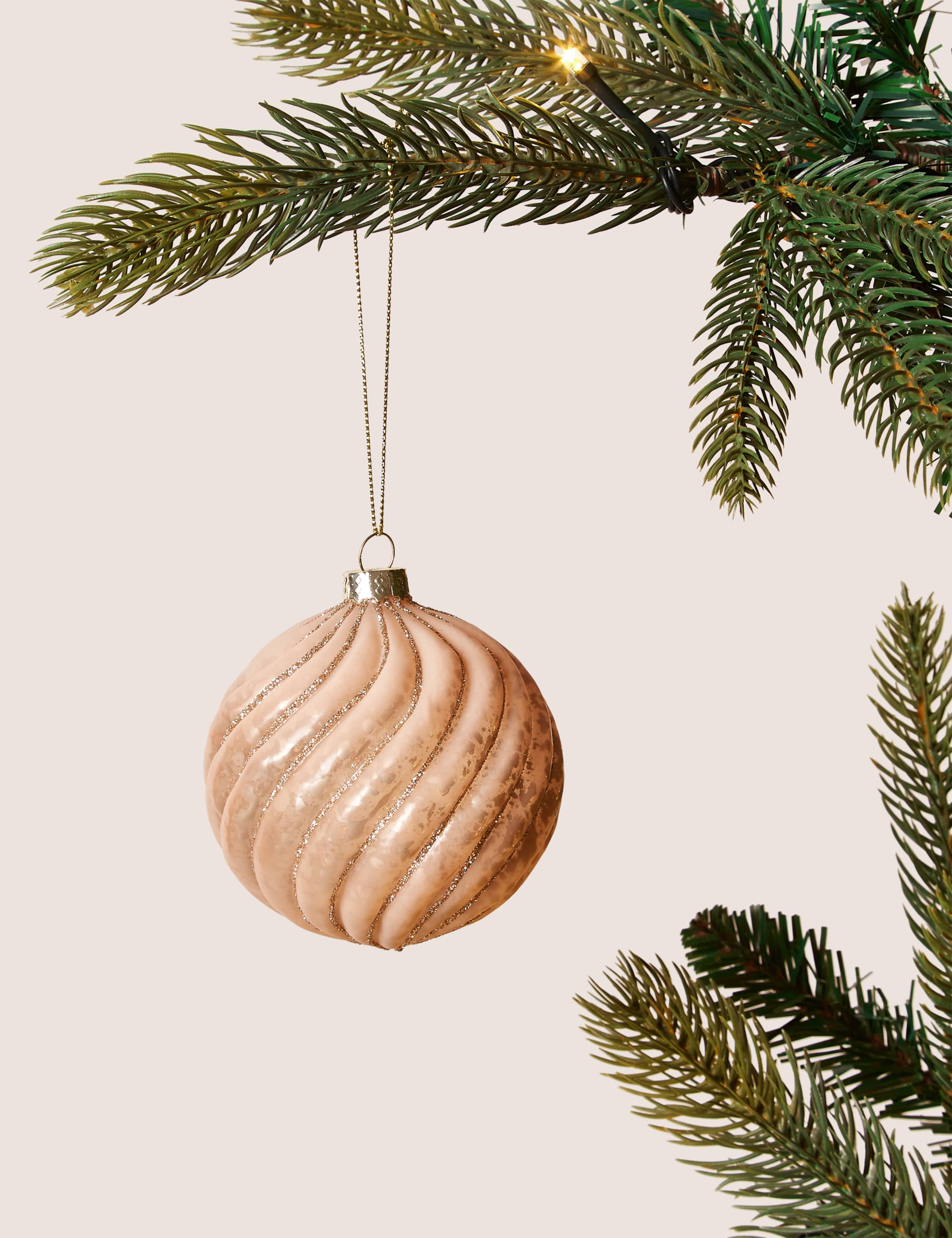 Swirl Glitter Christmas Bauble 1 of 2