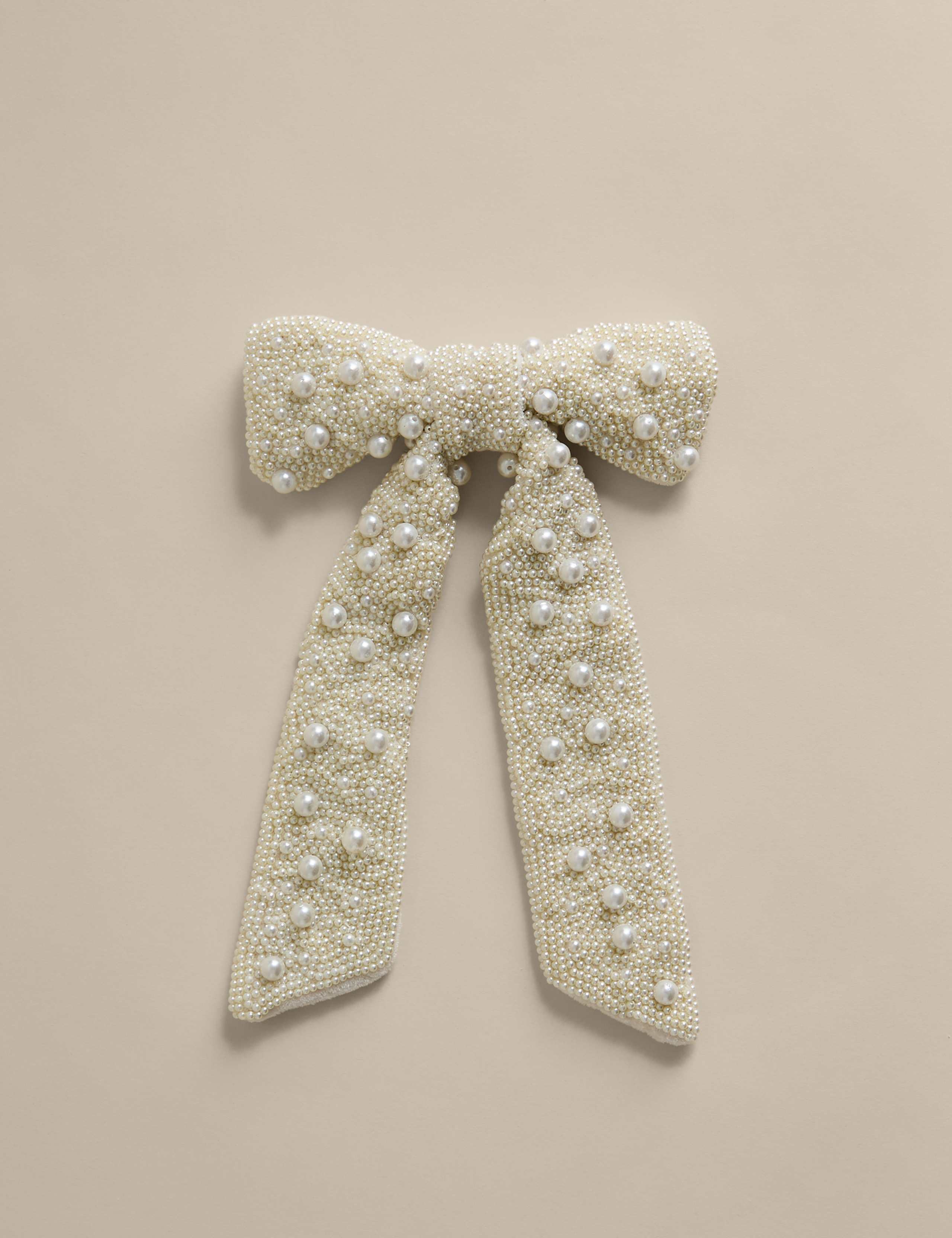 Pearl Beaded Bow Tree Topper 2 of 3