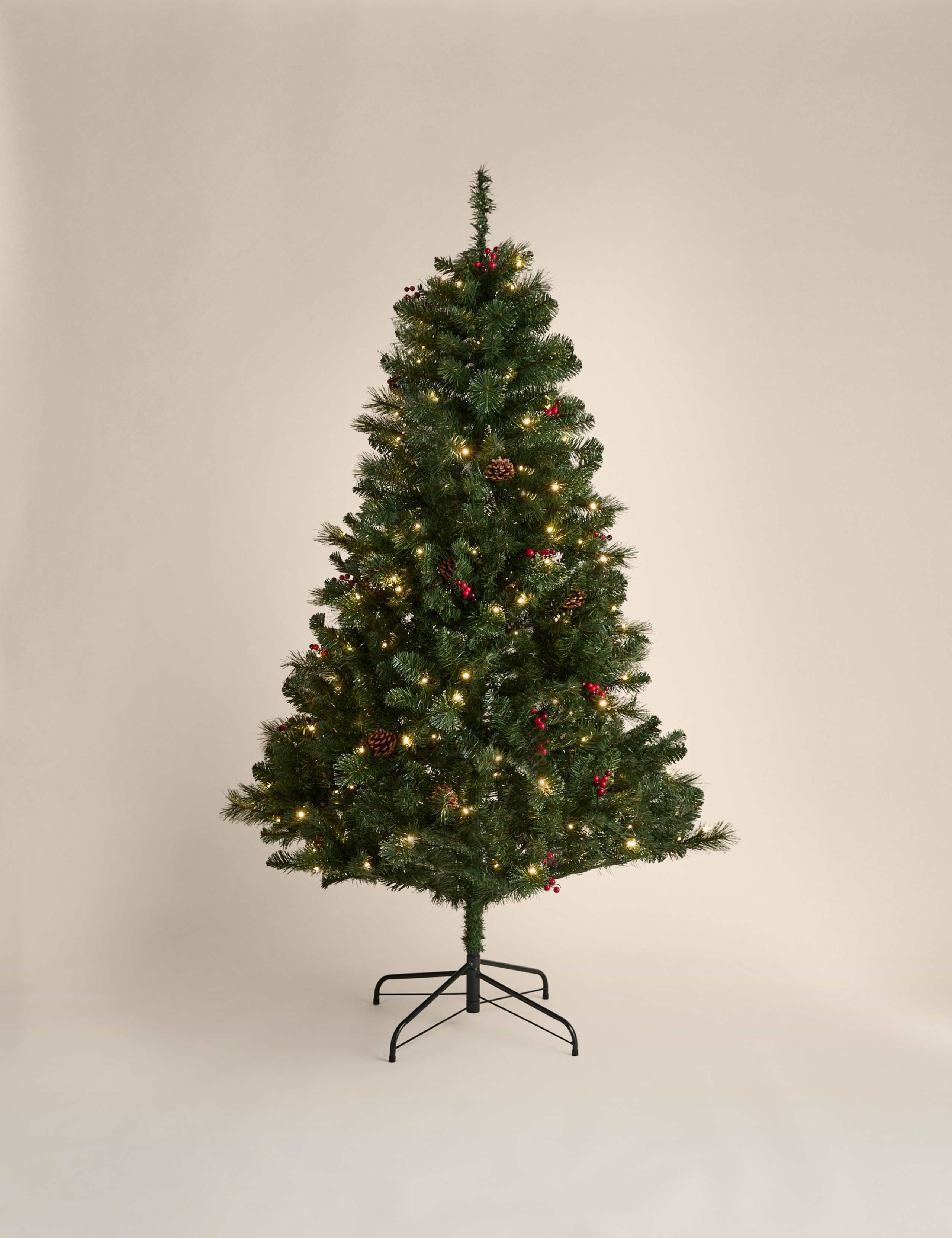 6ft Pre-Lit Red Berries Christmas Tree 2 of 5