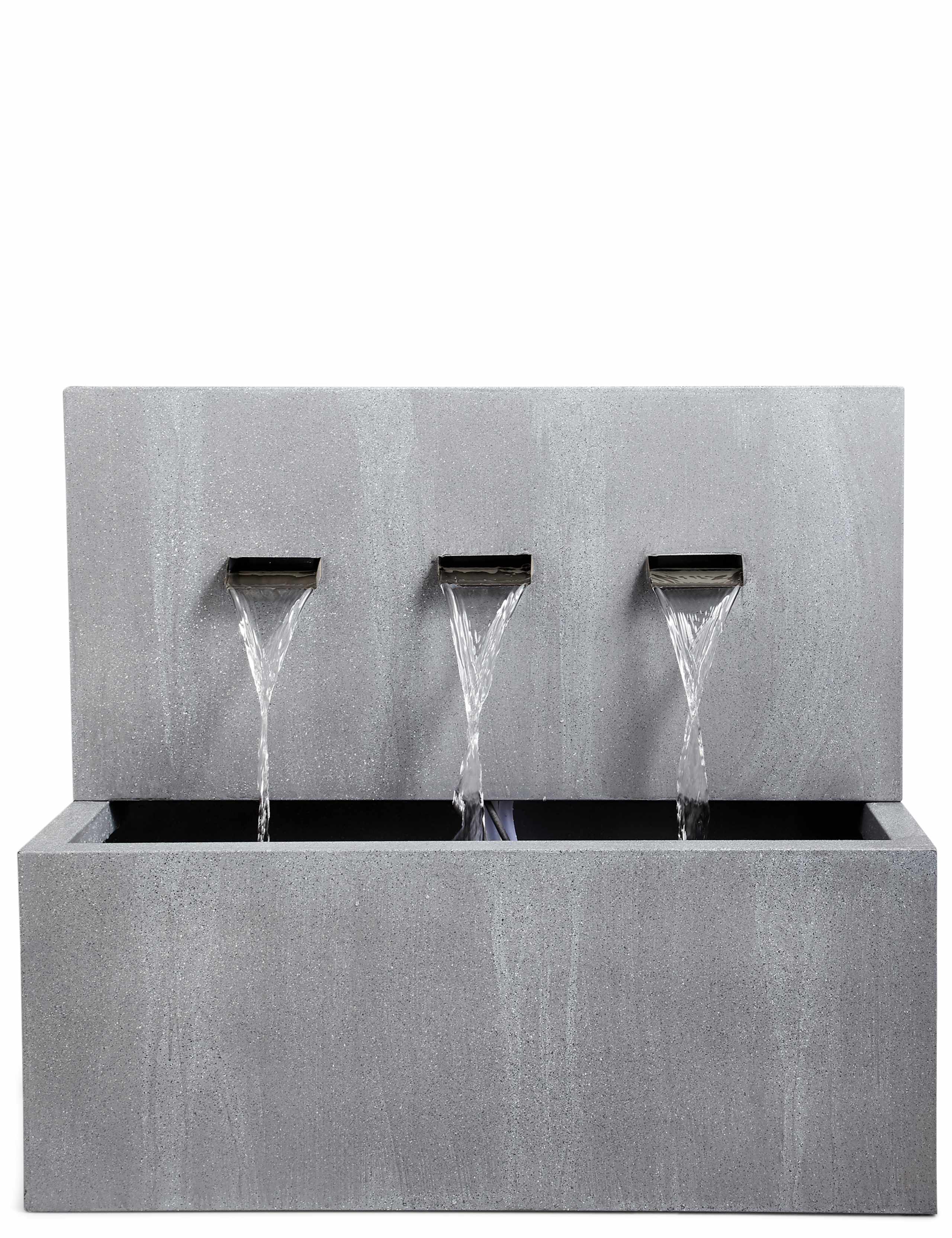 Weathered Triple Spout Lit Water Feature 1 of 6