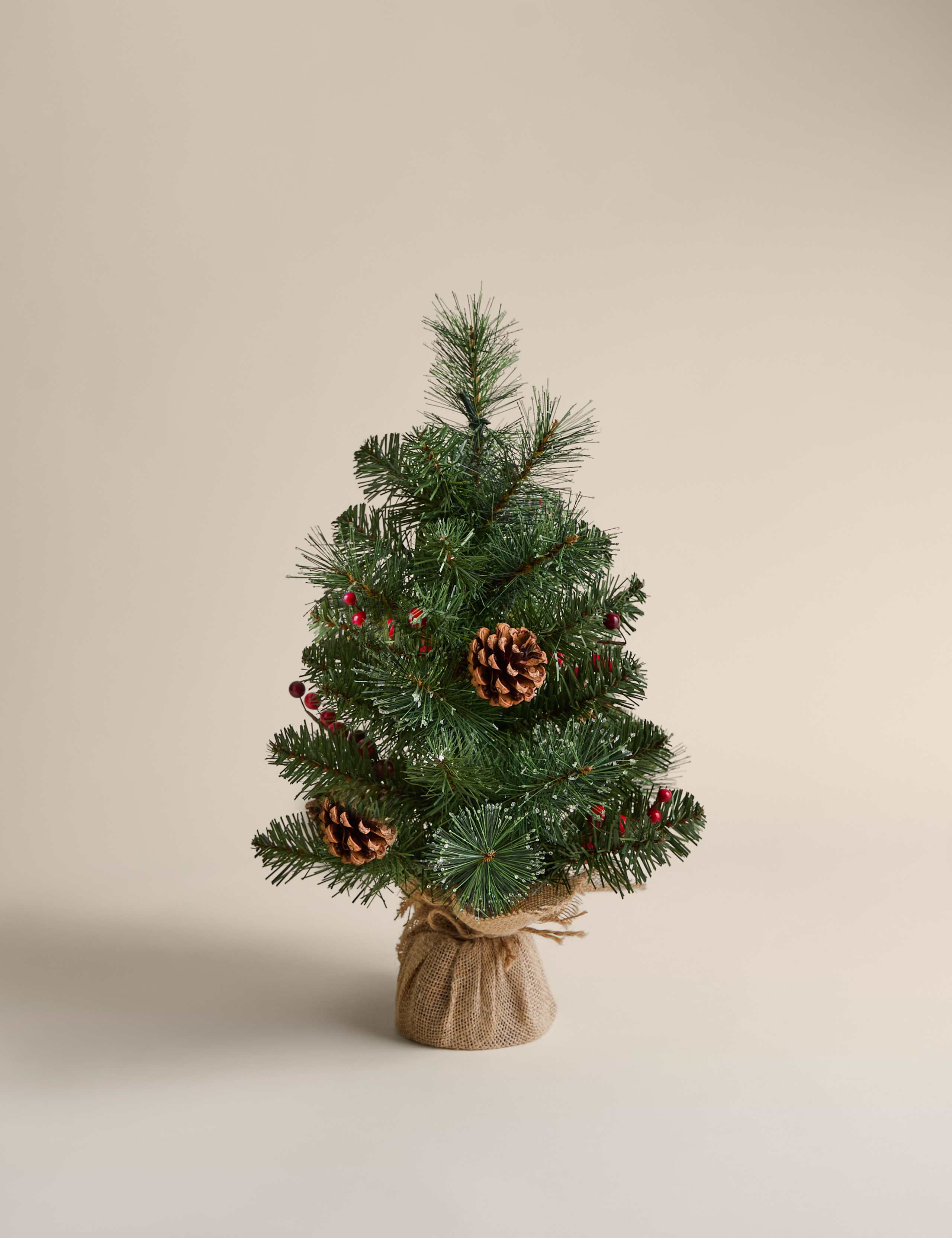 1.5ft Pre-Lit Pine & Berries Christmas Tree 2 of 4