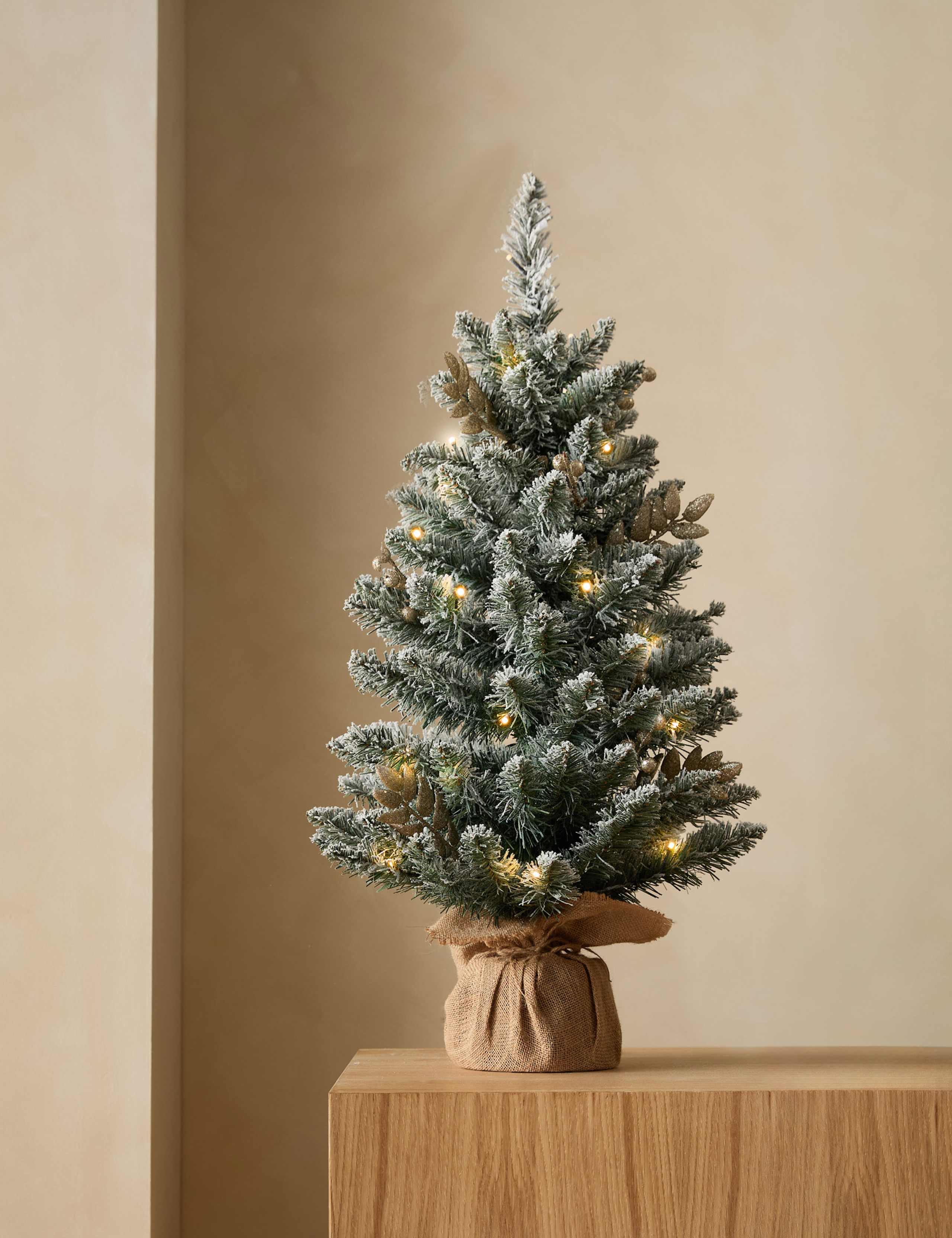 3ft Pre-Lit Snowy Christmas Tree 1 of 4