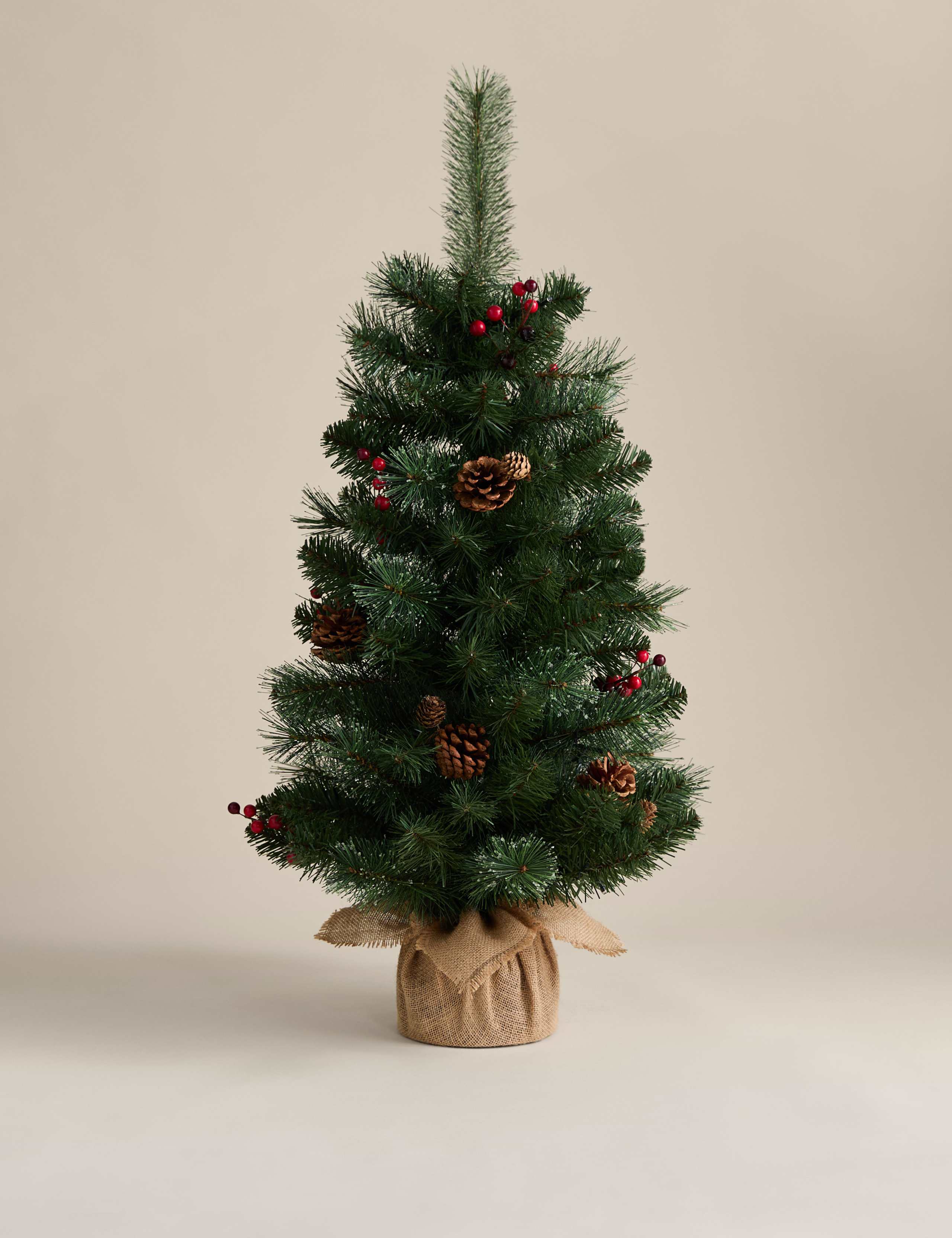 3ft Pre-Lit Berries & Pine Christmas Tree 2 of 4