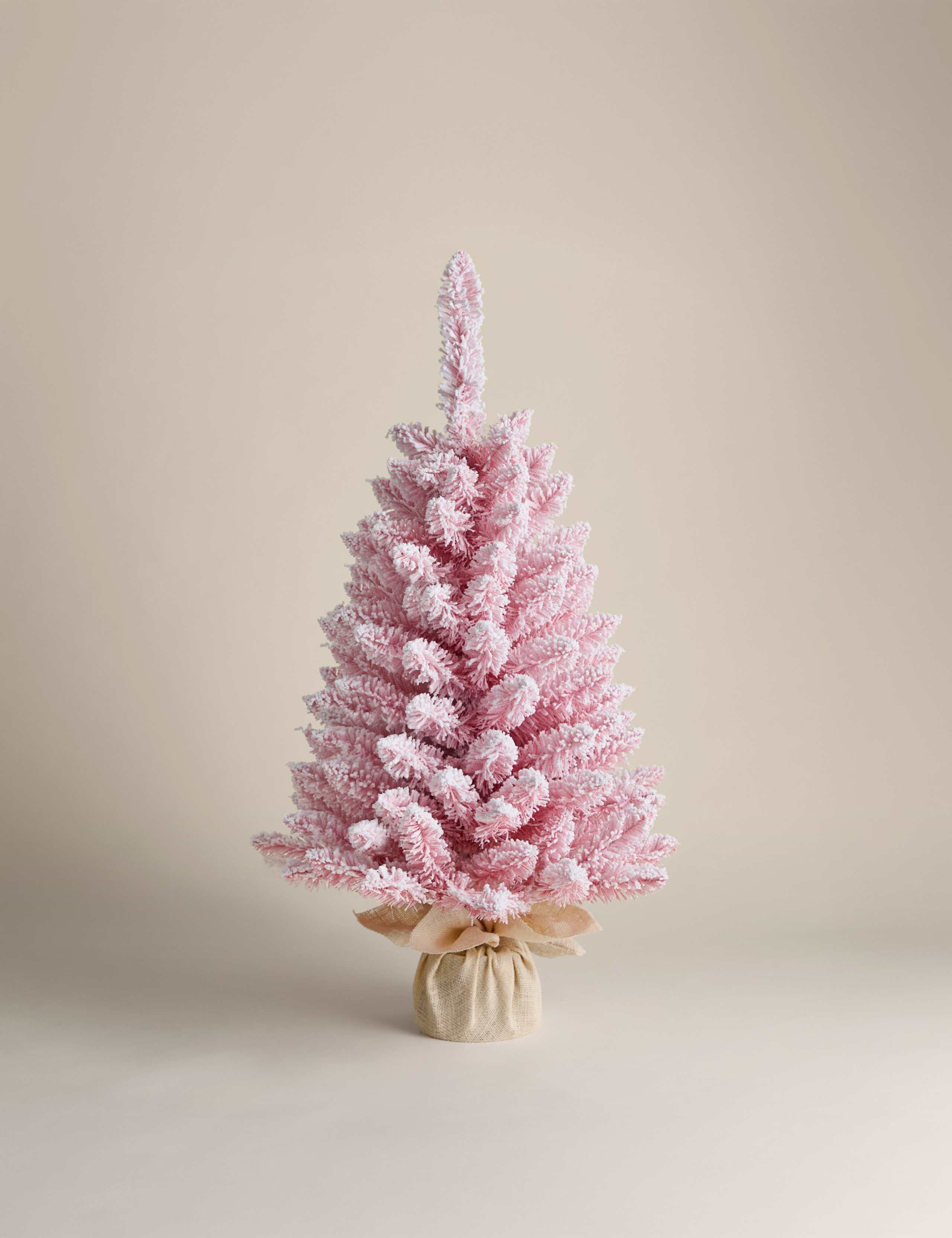 3ft Pre-Lit Pink Snowy Christmas Tree 2 of 4
