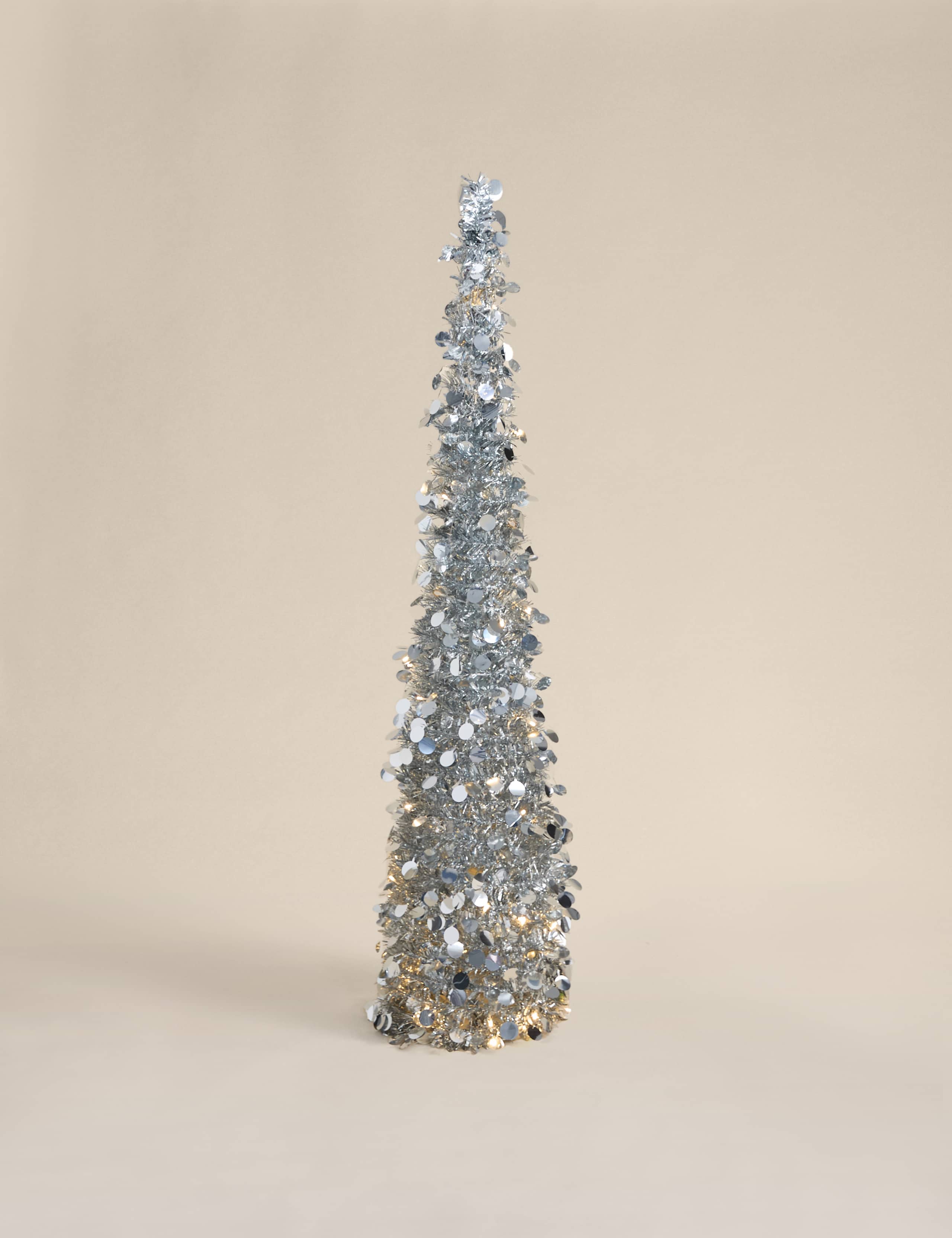 5ft Pre-Lit Tinsel Christmas Tree 2 of 6