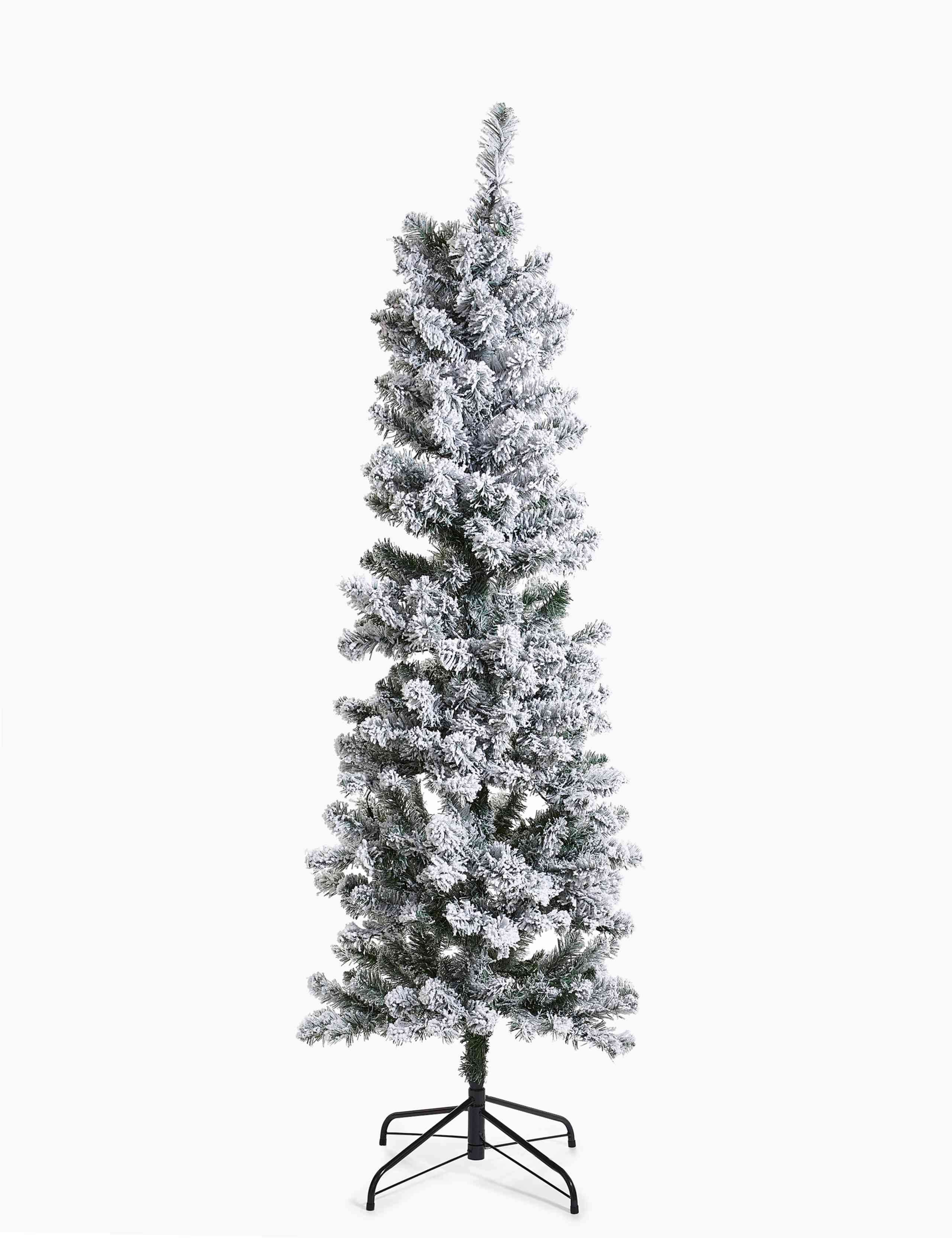 6ft Pre Lit Slim Snowy Christmas Tree 2 of 6