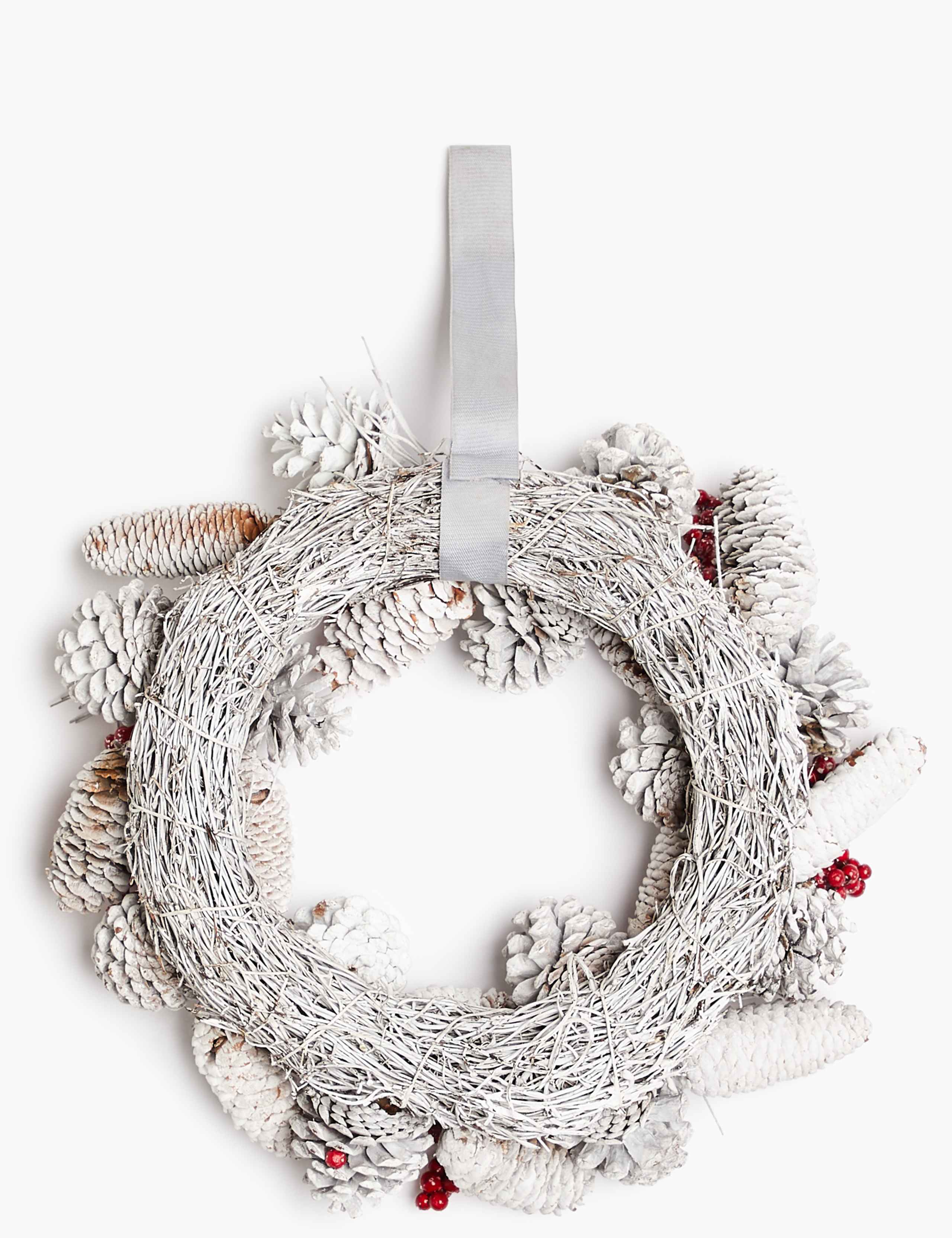 13inch Snowy Pinecone Wreath 4 of 5