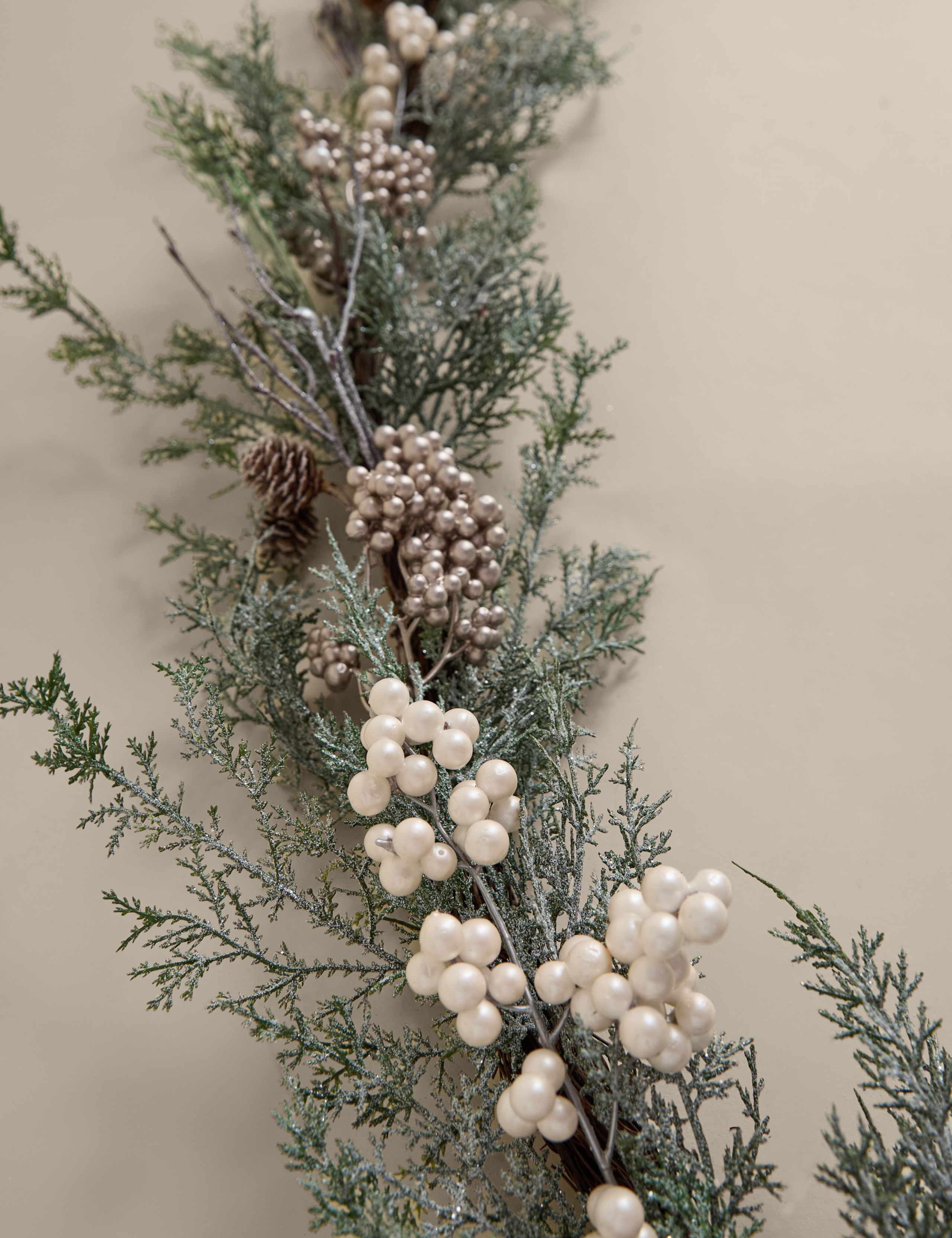 10ft Snowy Berry Garland 3 of 3