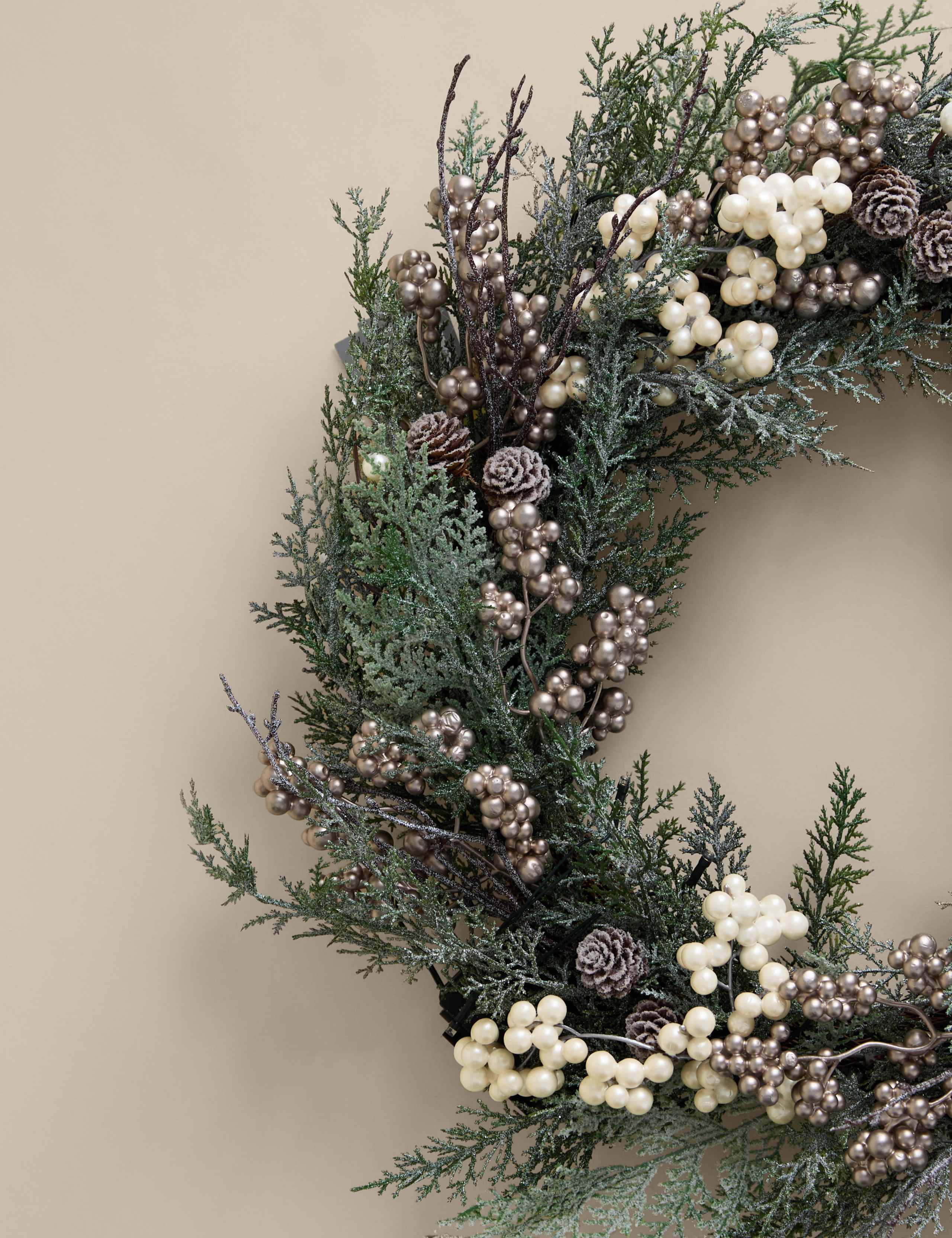 Pre-Lit Snowy Wreath 3 of 5