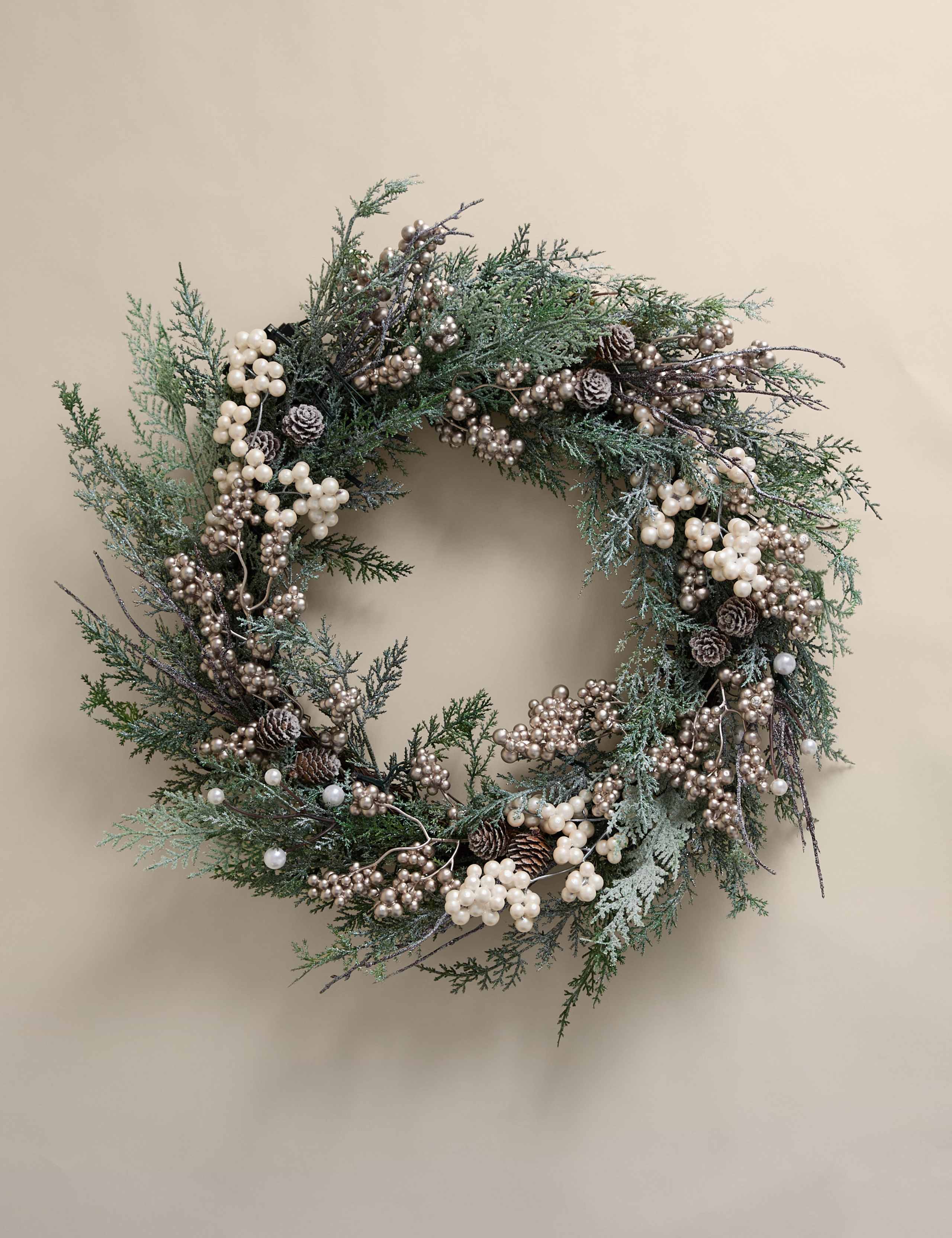 Pre-Lit Snowy Wreath 2 of 5
