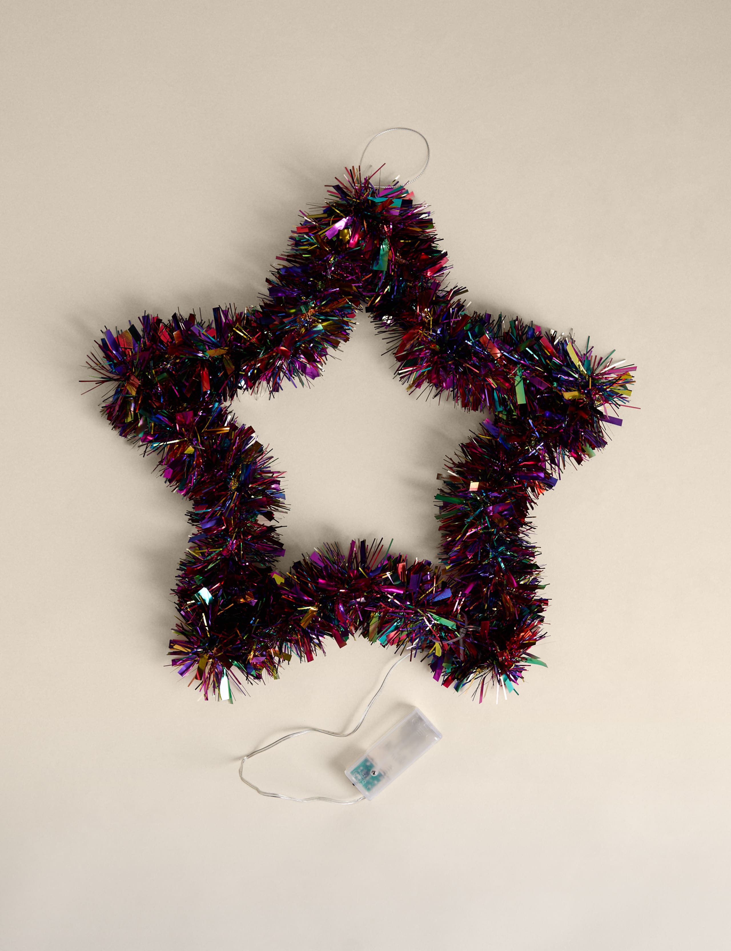 Pre Lit Tinsel Star Wreath 3 of 4