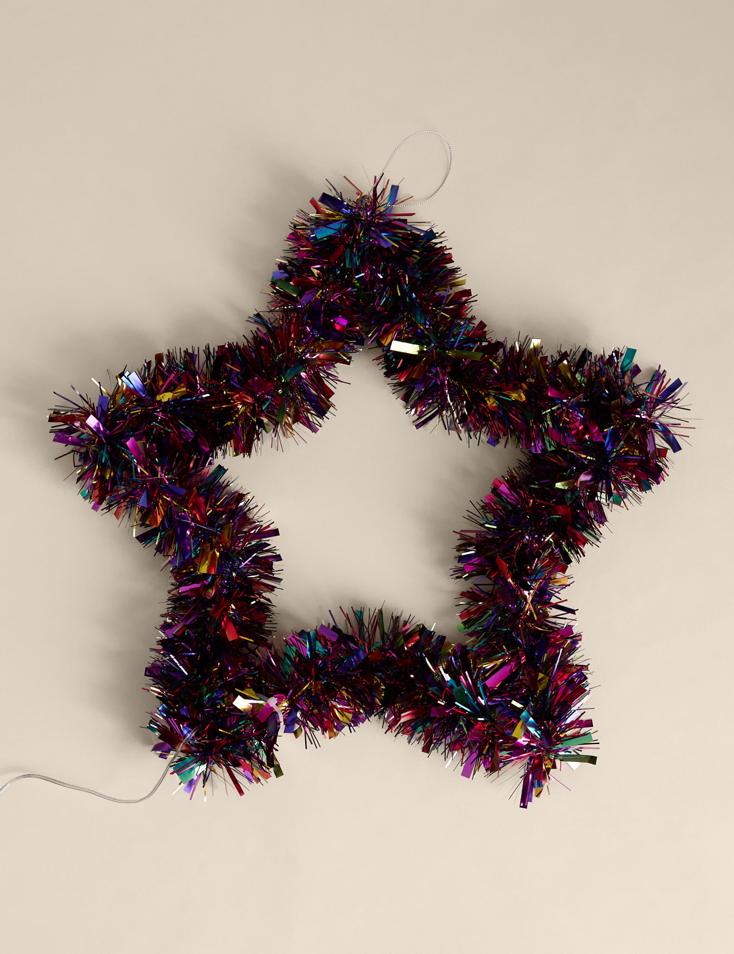 Pre Lit Tinsel Star Wreath 4 of 4
