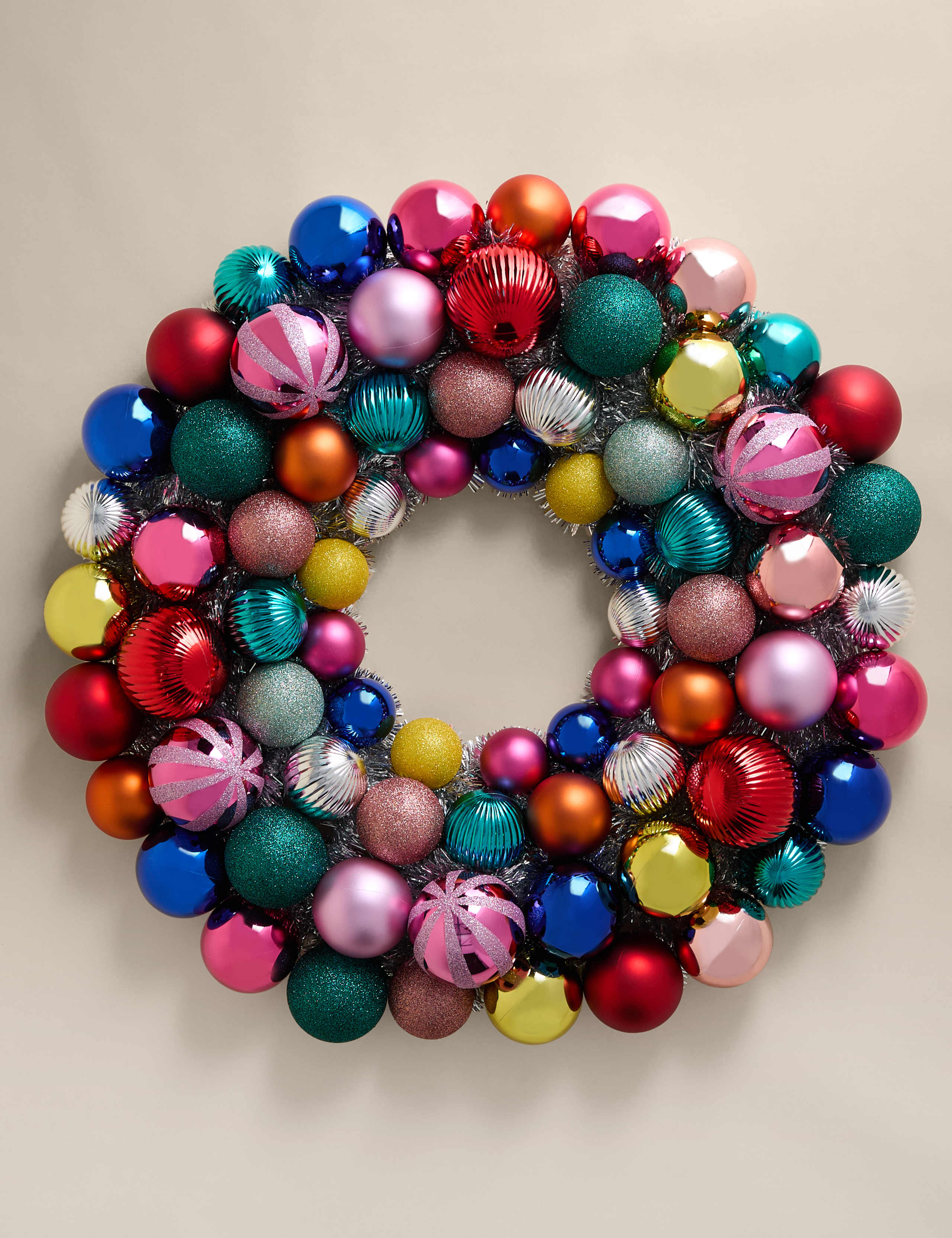 Extra Large Multicoloured Bauble Wreath 2 of 5