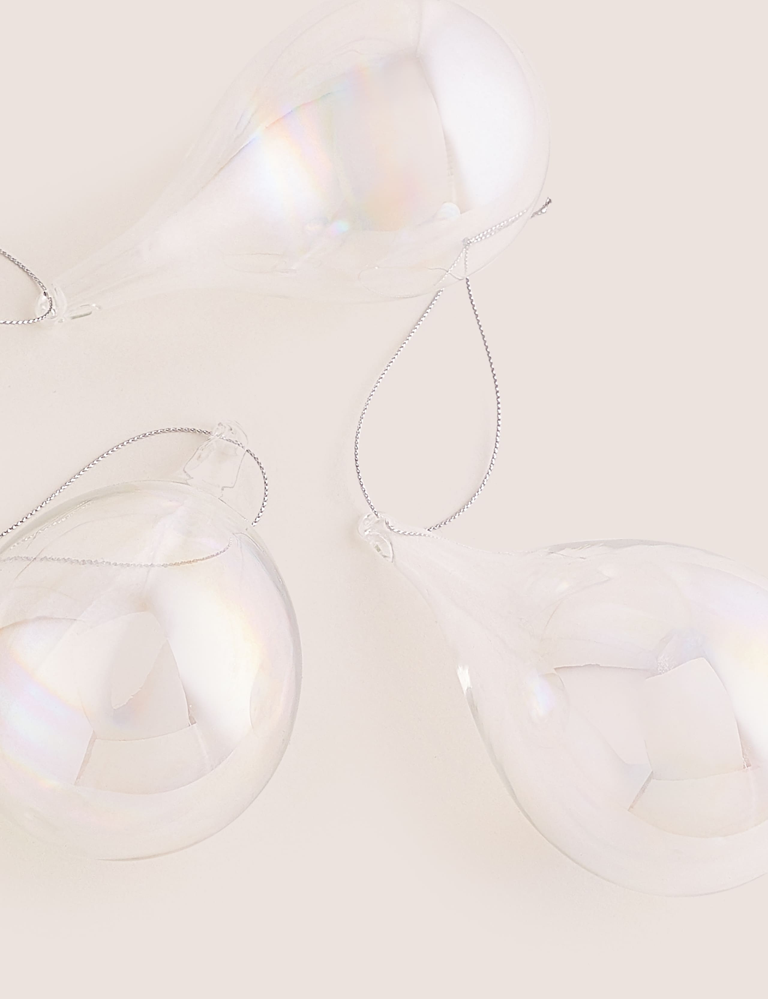 3 Pack Iridescent Droplet Christmas Baubles 2 of 2