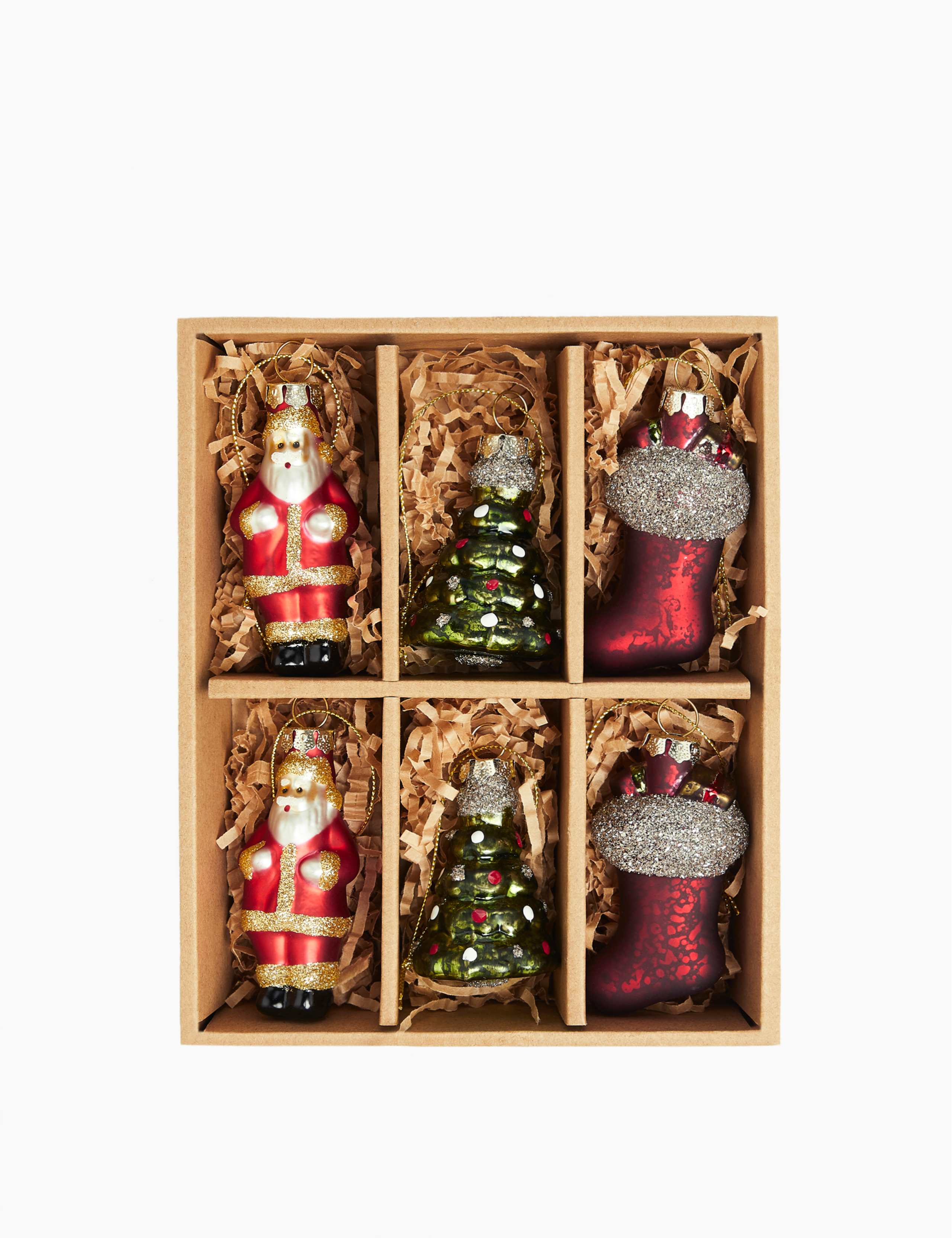 6 Pack Traditional Tree Decorations 2 of 3