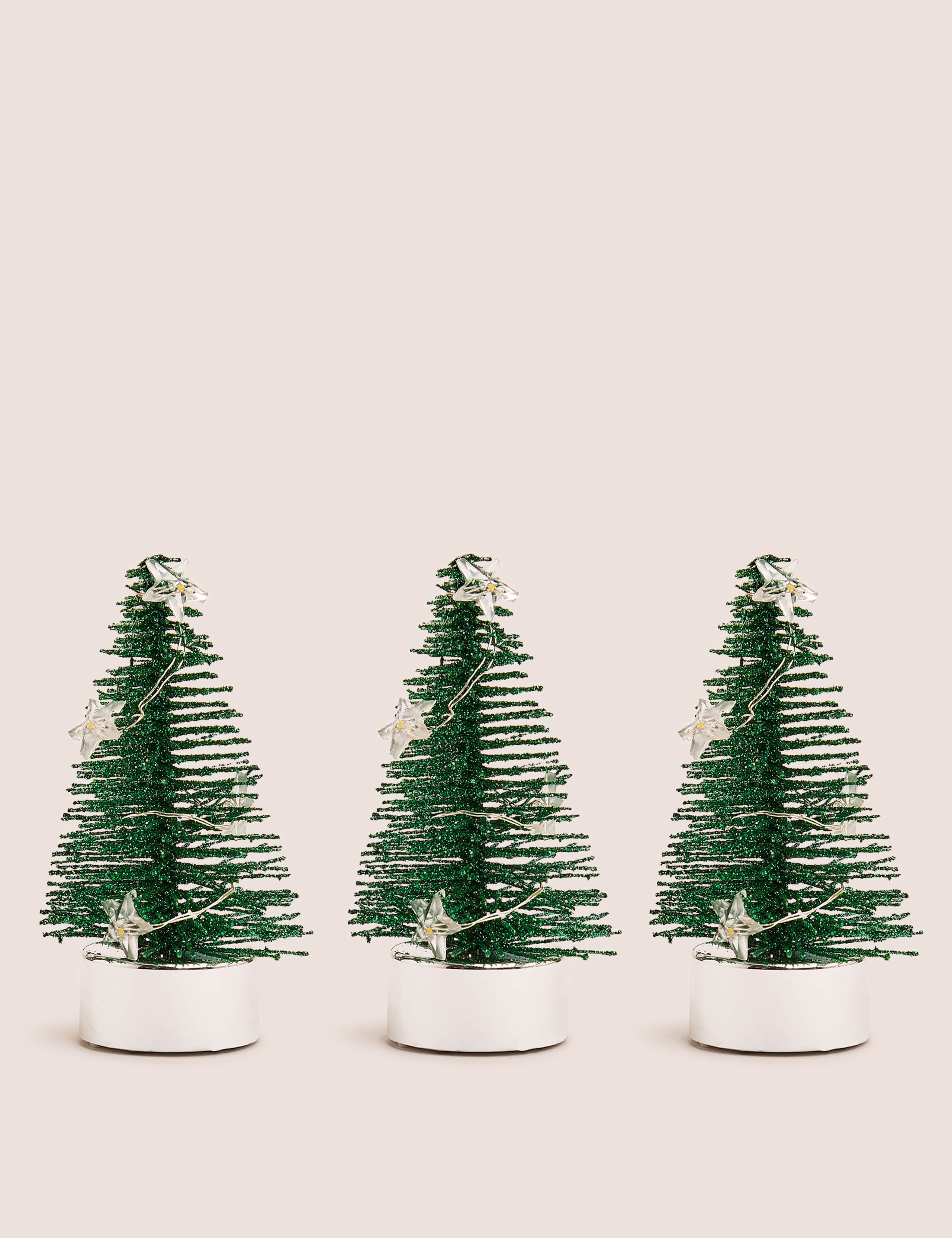 Set of 3 Light Up Mini Christmas Trees 1 of 3
