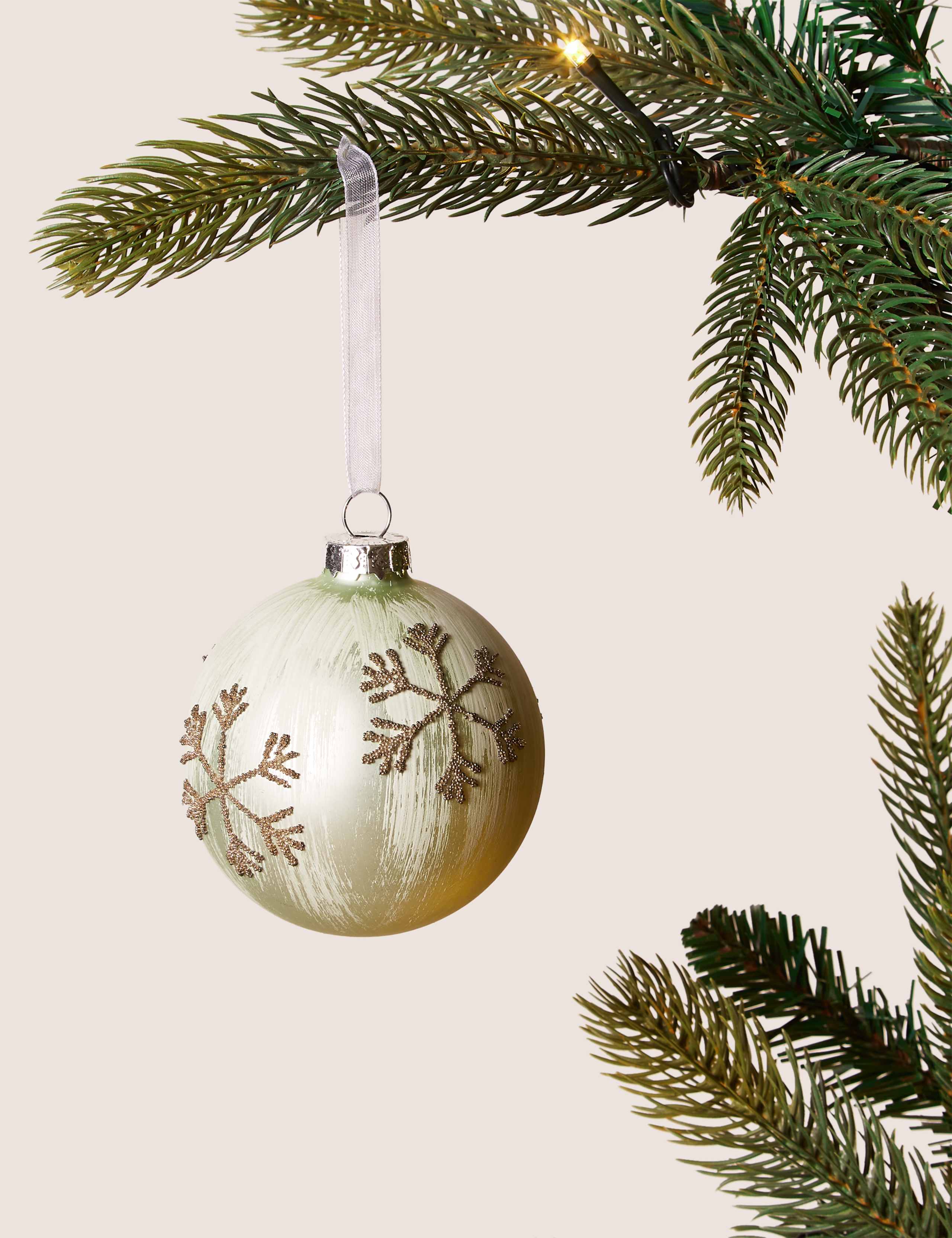 Beaded Snowflake Christmas Bauble 1 of 2