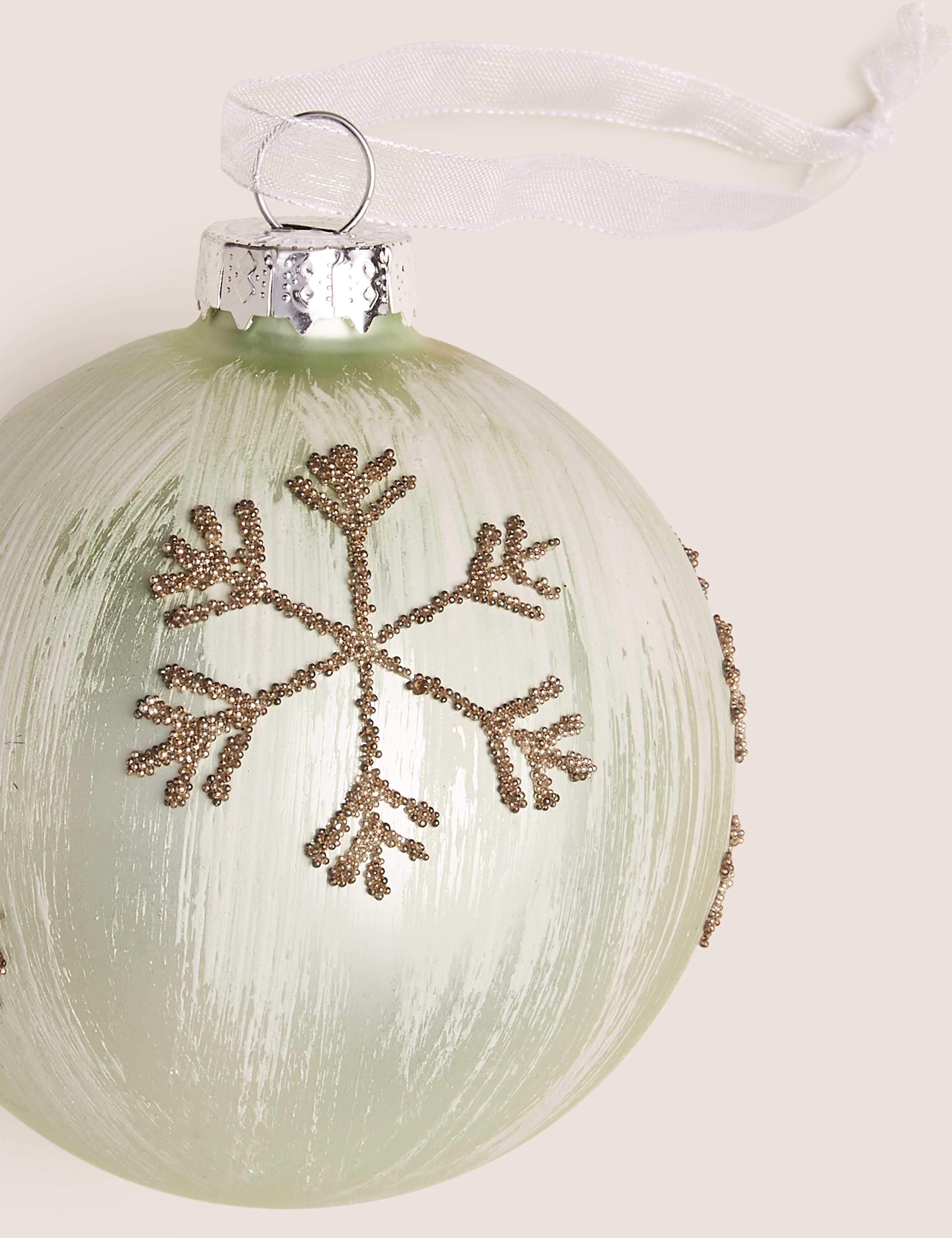 Beaded Snowflake Christmas Bauble 2 of 2