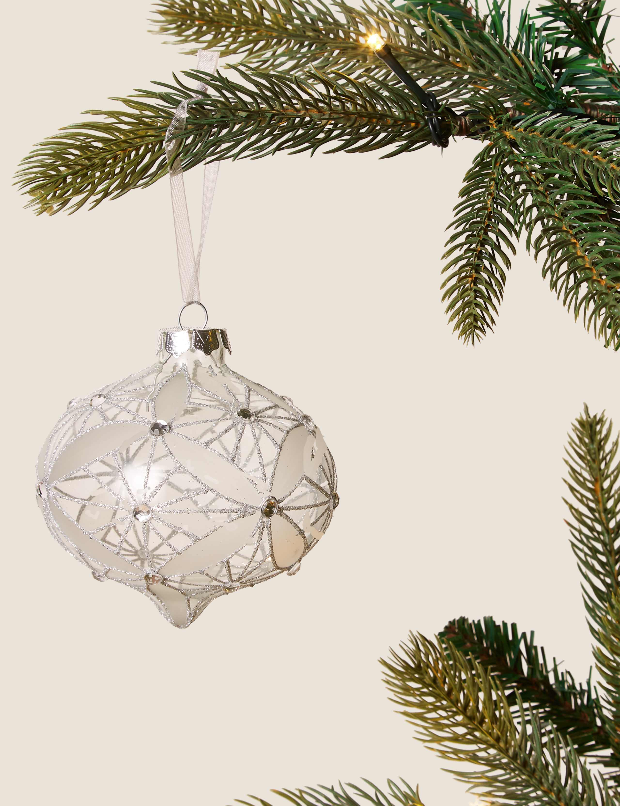 Diamanté Onion Christmas Bauble 1 of 2