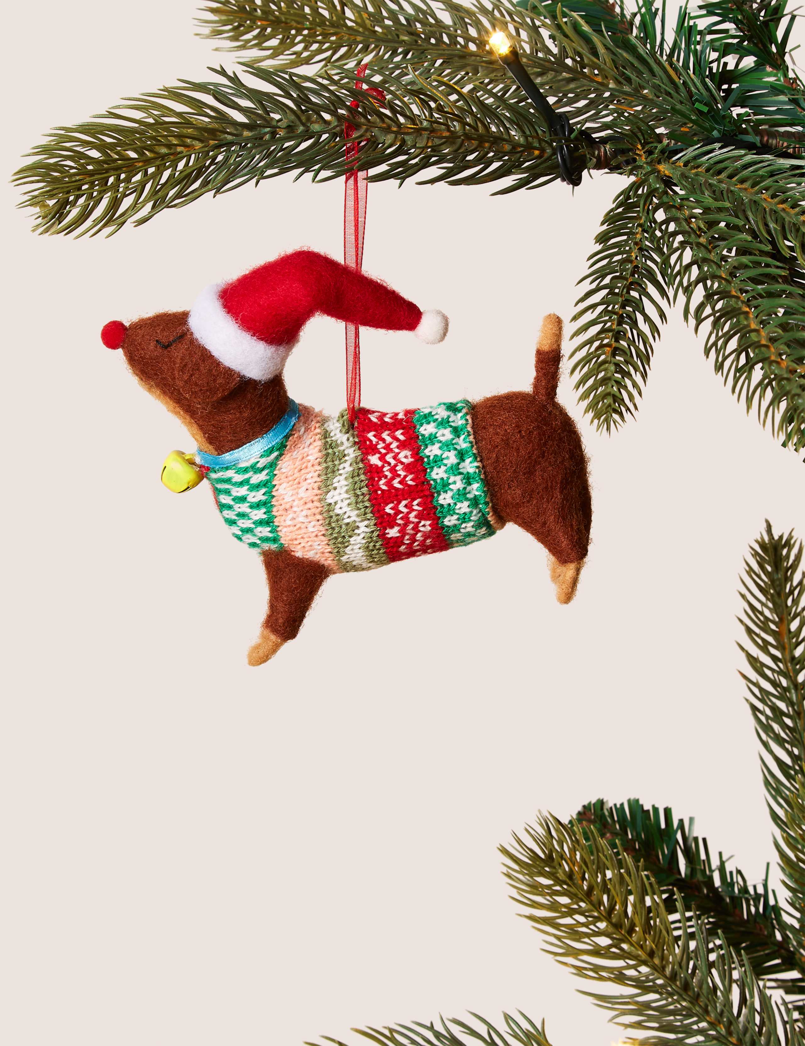 Felt Sausage Dog Bauble 1 of 2