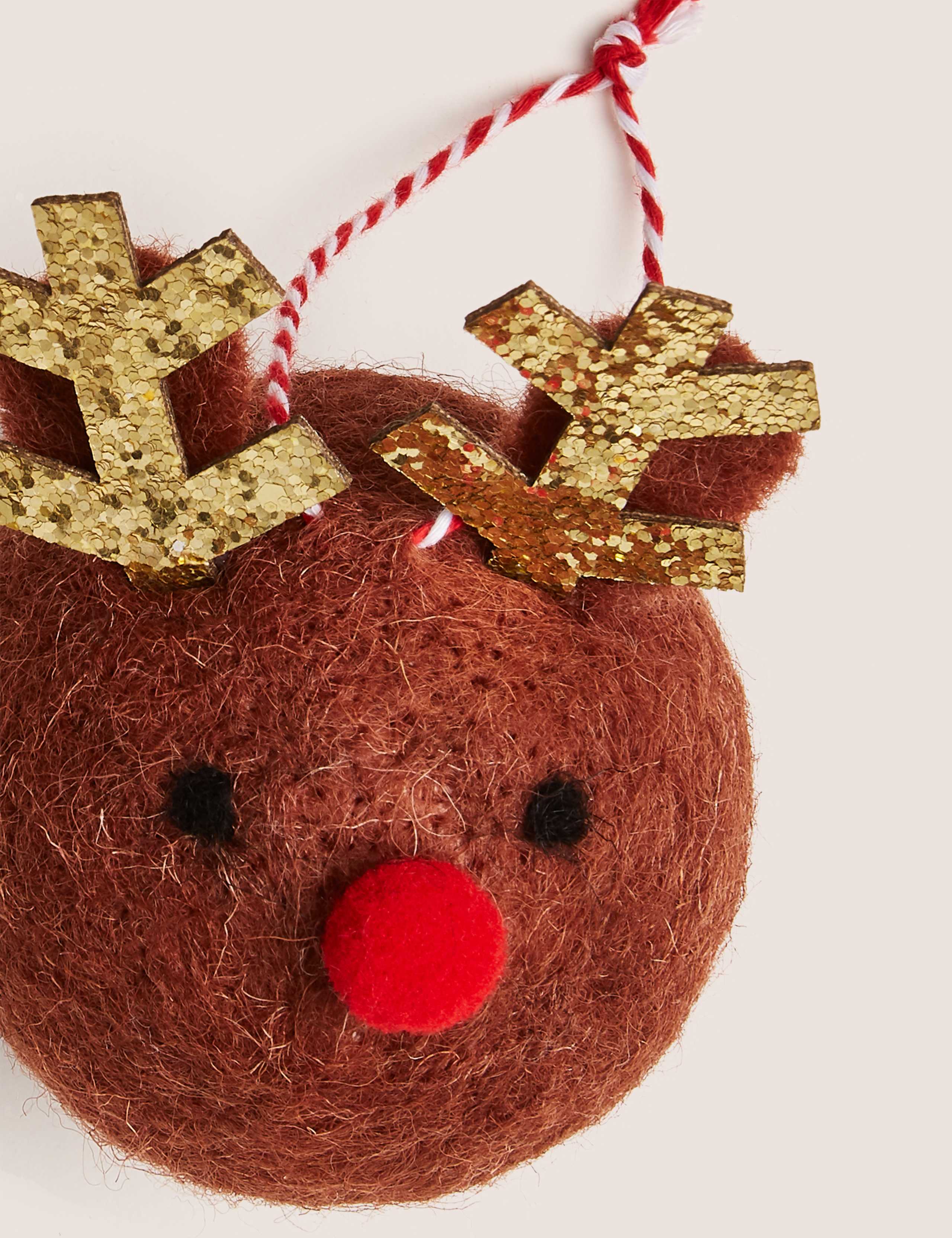 Felt Reindeer Head Christmas Decoration 2 of 2