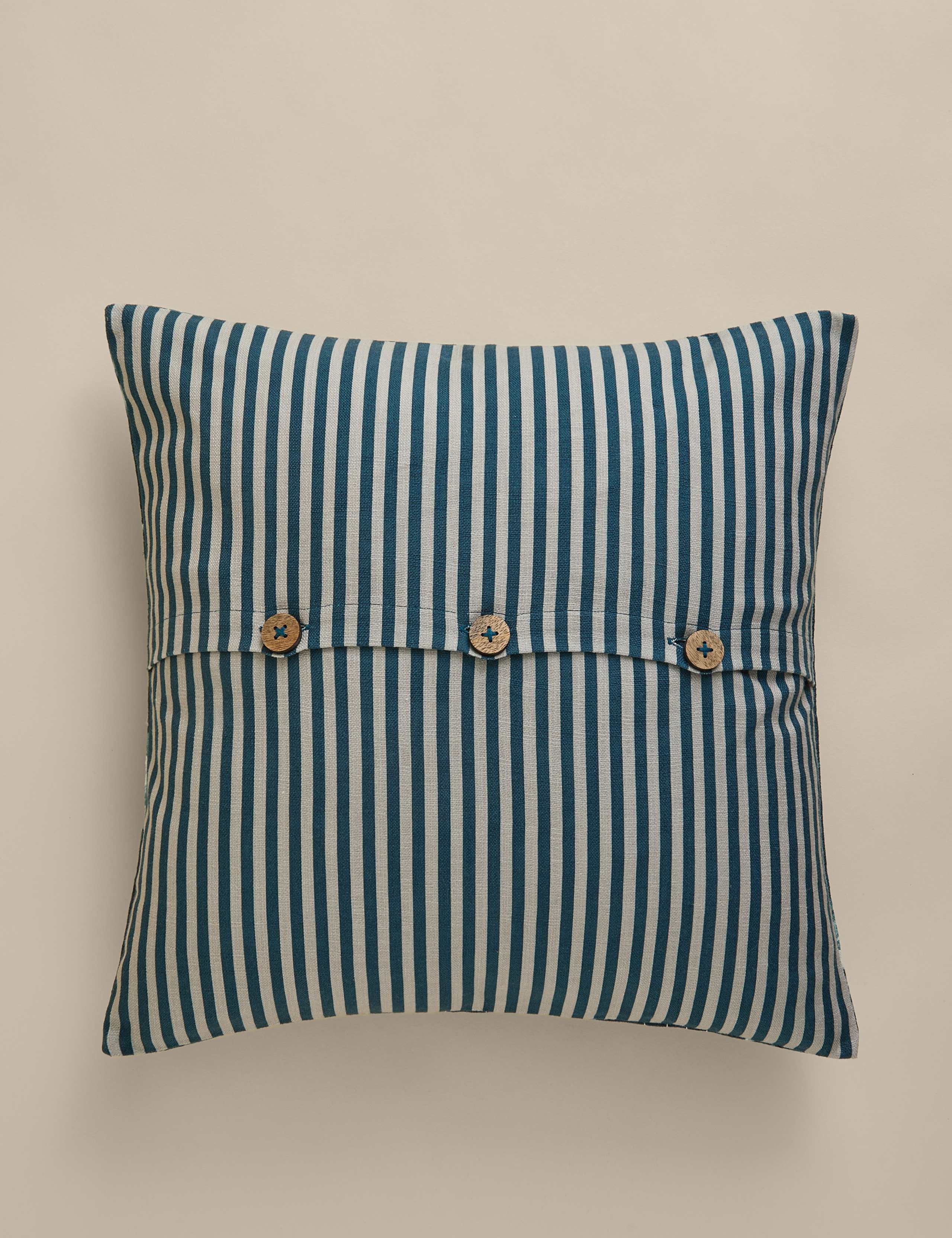 Pure Cotton Floral Kantha Stitch Cushion 3 of 4