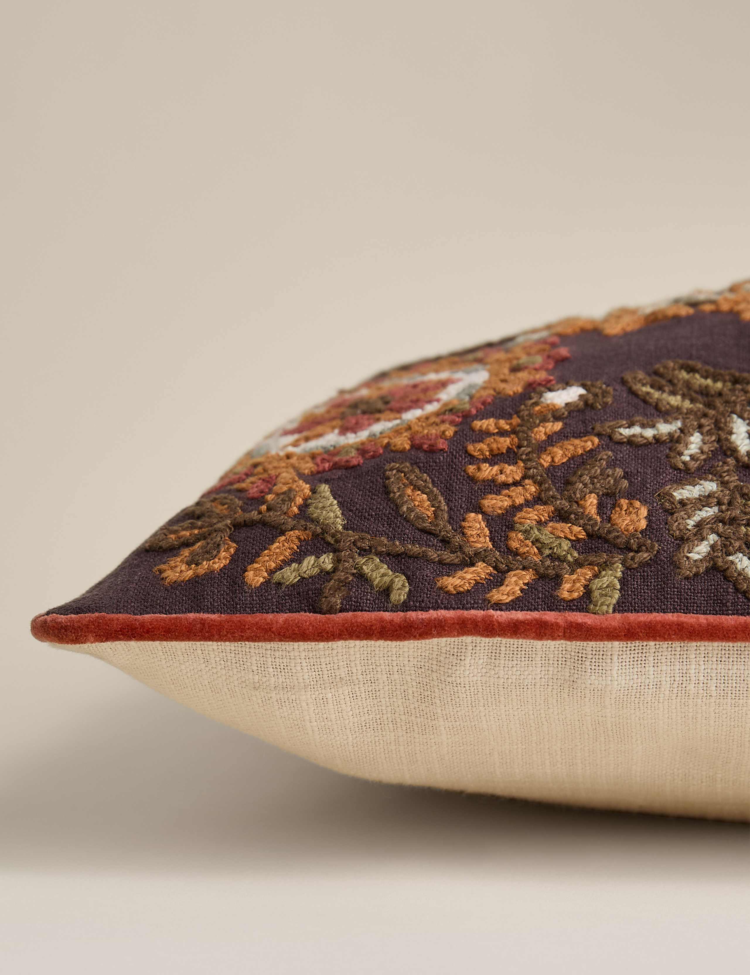 Pure Cotton Embroidered Floral Cushion 2 of 4