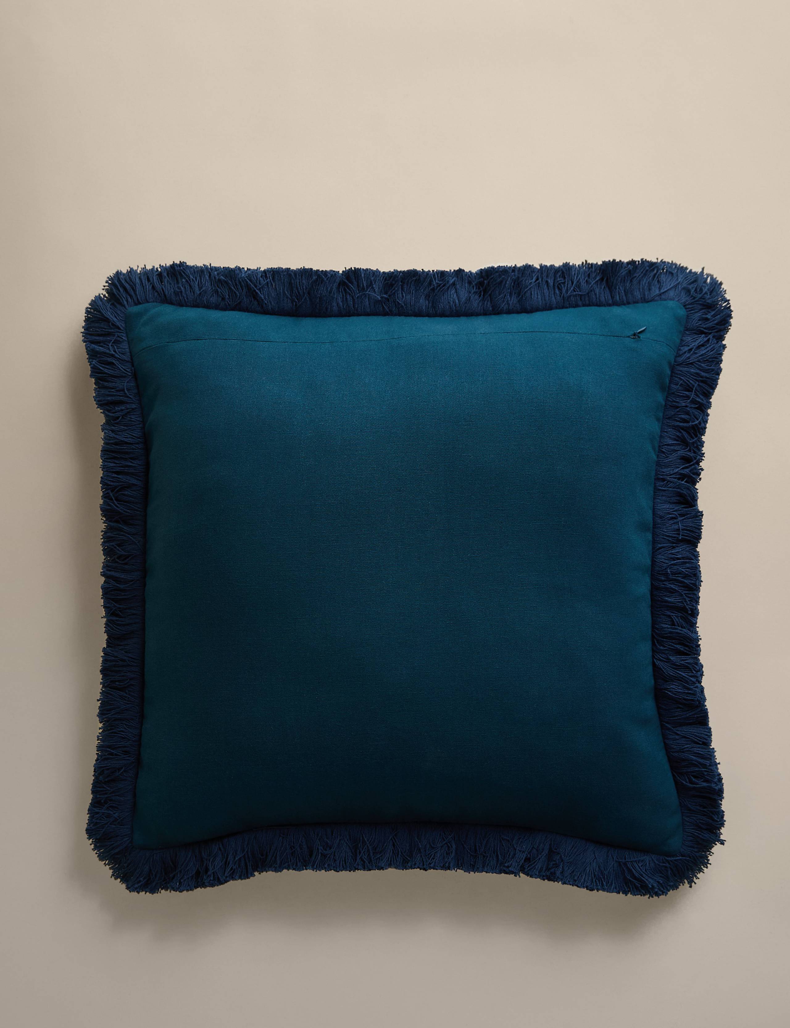 Pure Cotton Embroidered Fringe Cushion 3 of 5