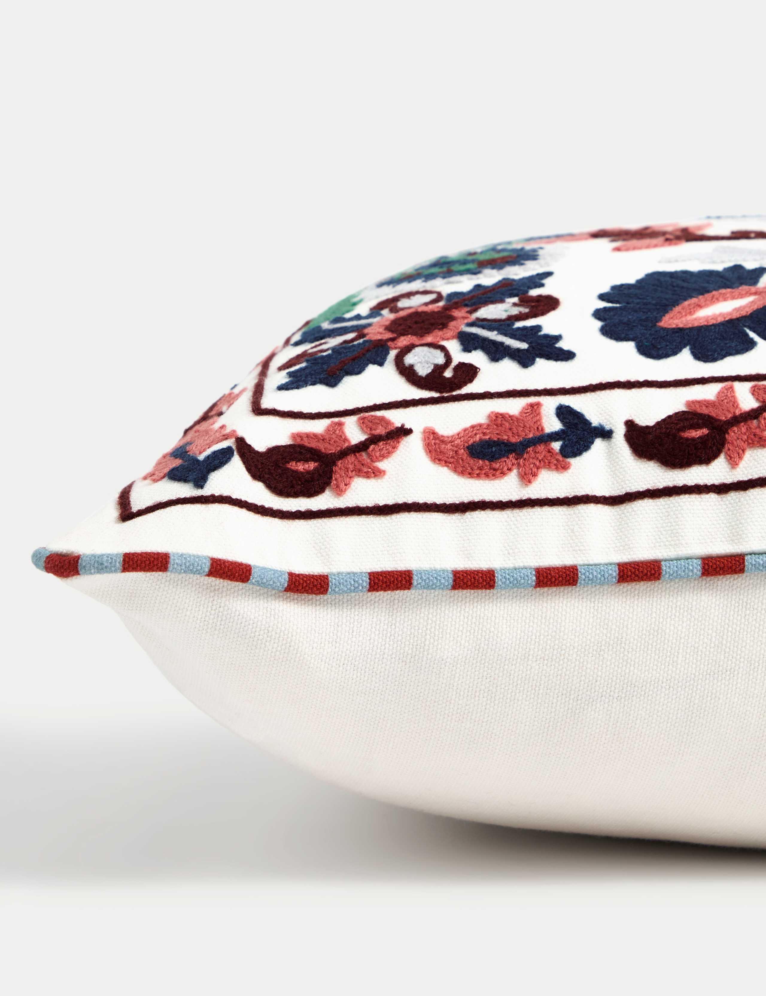 Pure Cotton Embroidered Floral Cushion 2 of 4