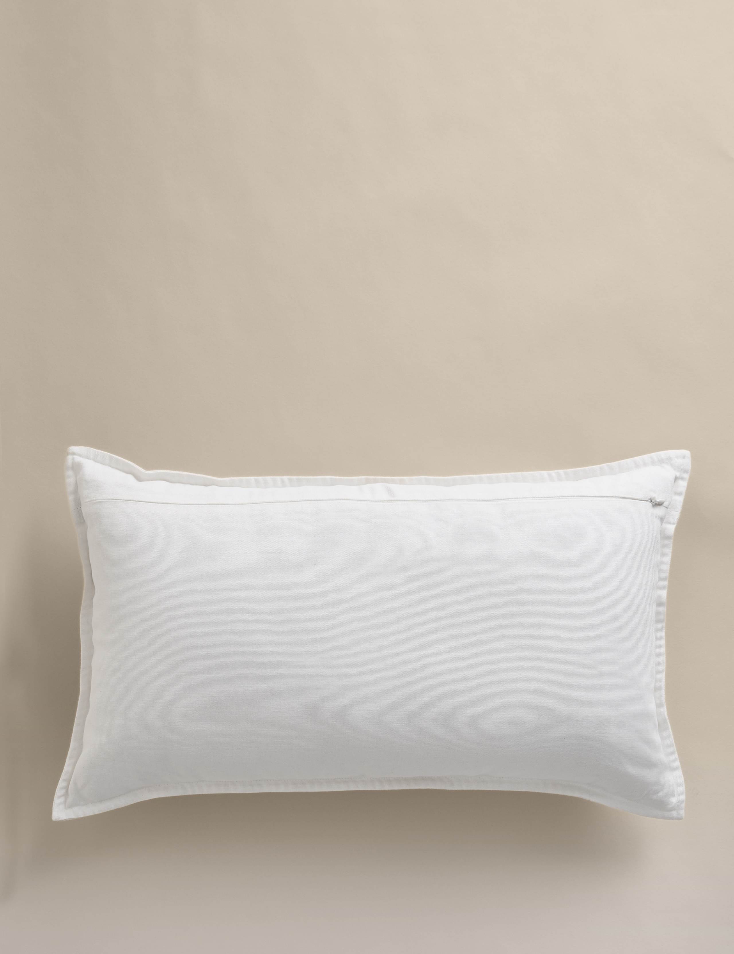 Pure Cotton Shell Broderie Bolster Cushion 3 of 4