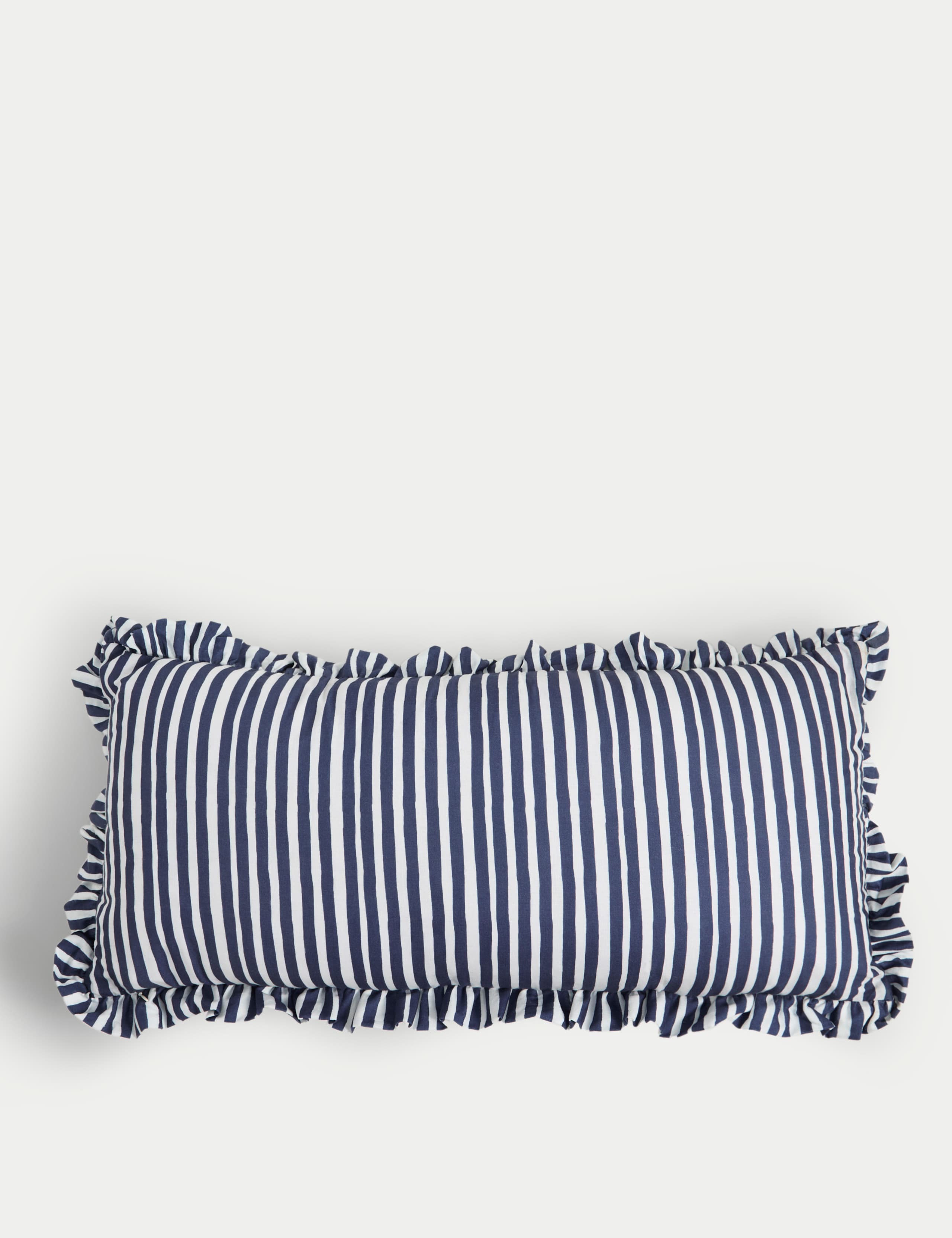 Cotton Rich Striped Bow Bolster Cushion 3 of 5