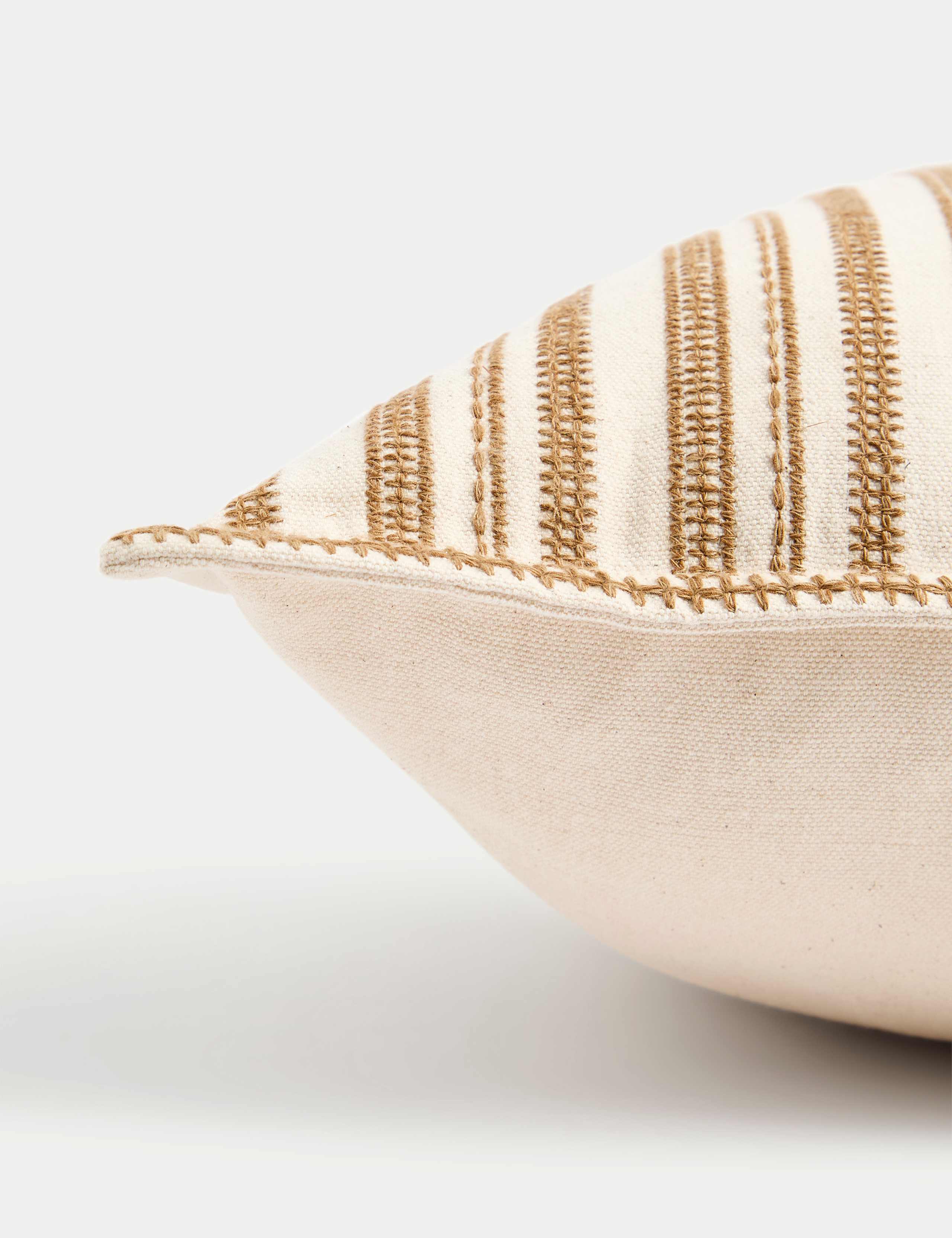 Pure Cotton Striped Embroidered Cushion 2 of 4