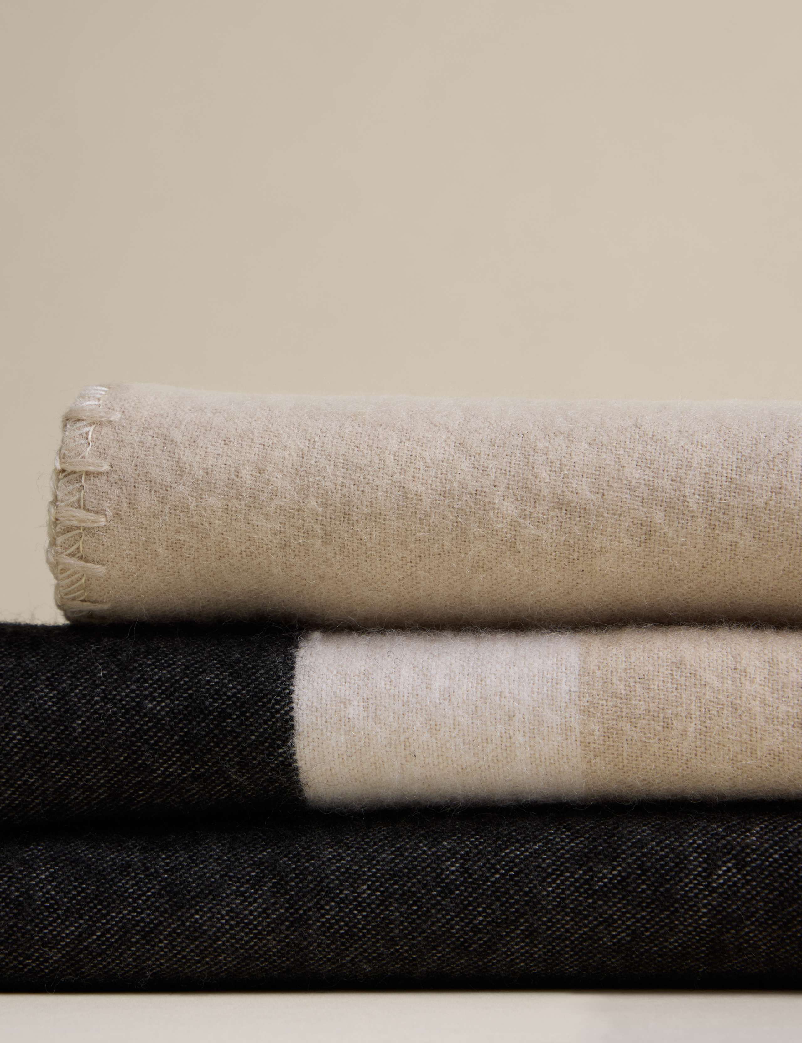 Kelly Hoppen Wool Blend Colour Block Brushed Throw 4 of 7