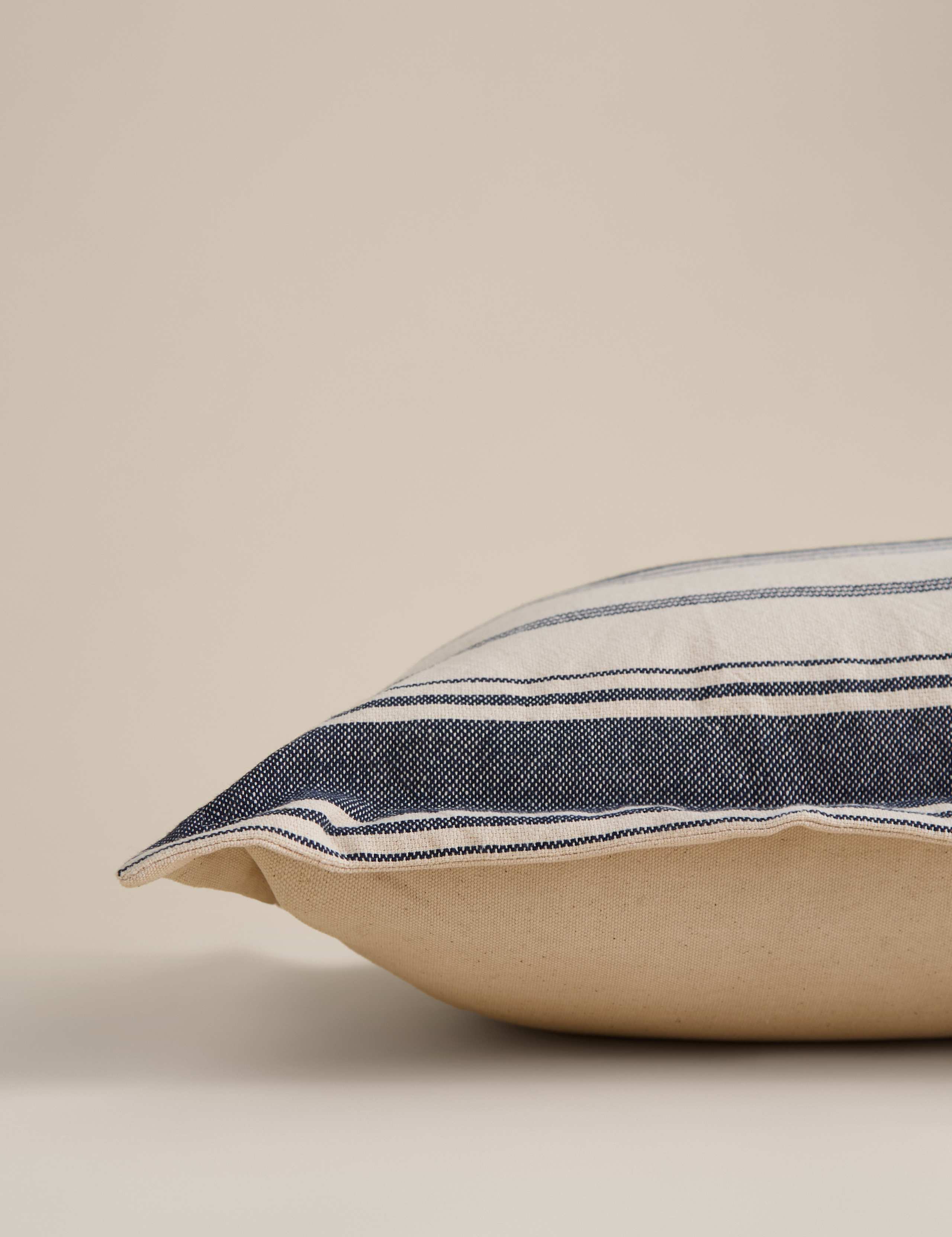 Pure Cotton Woven Stripe Bolster Cushion 2 of 4
