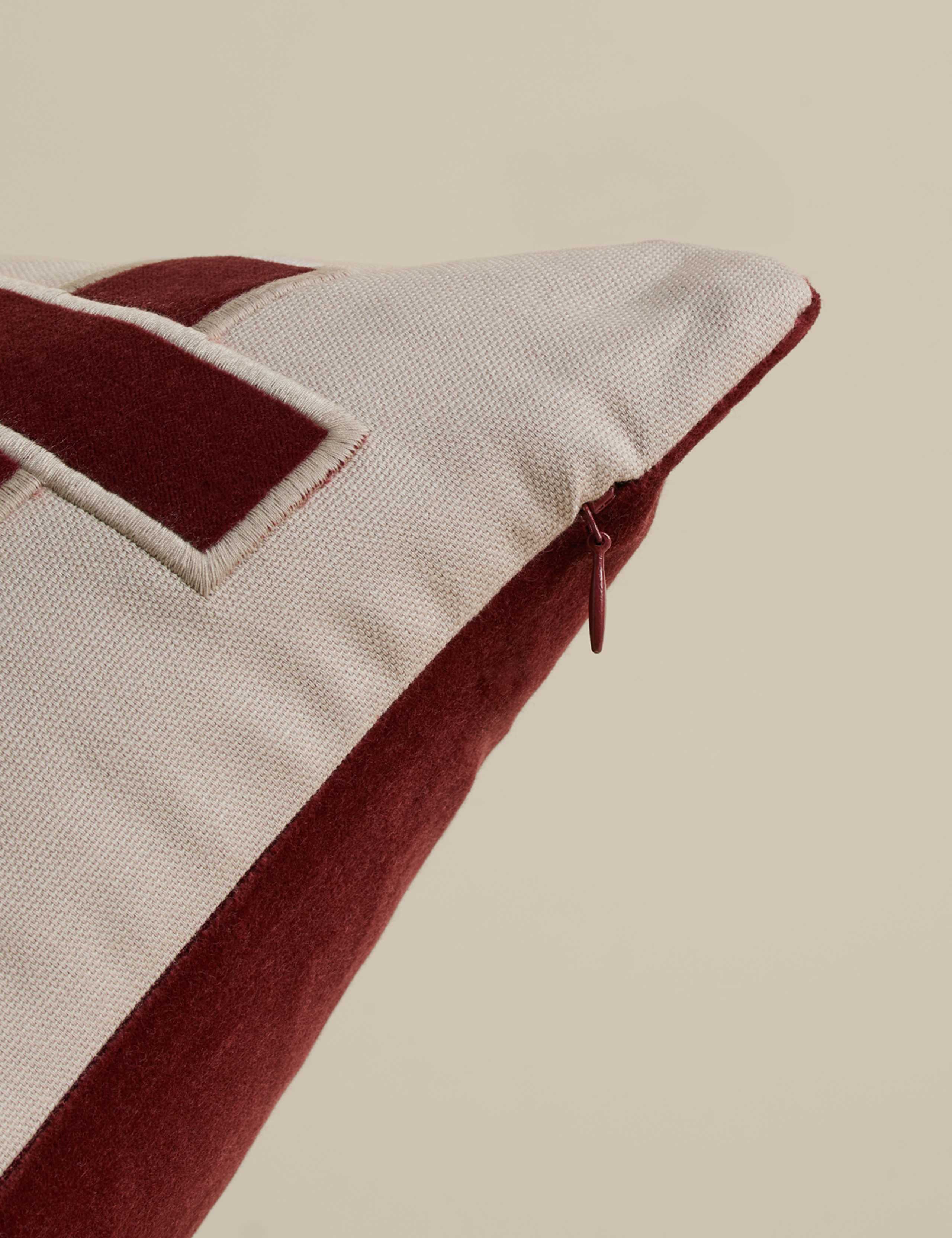 Pure Cotton Geometric Appliqué Cushion 3 of 5