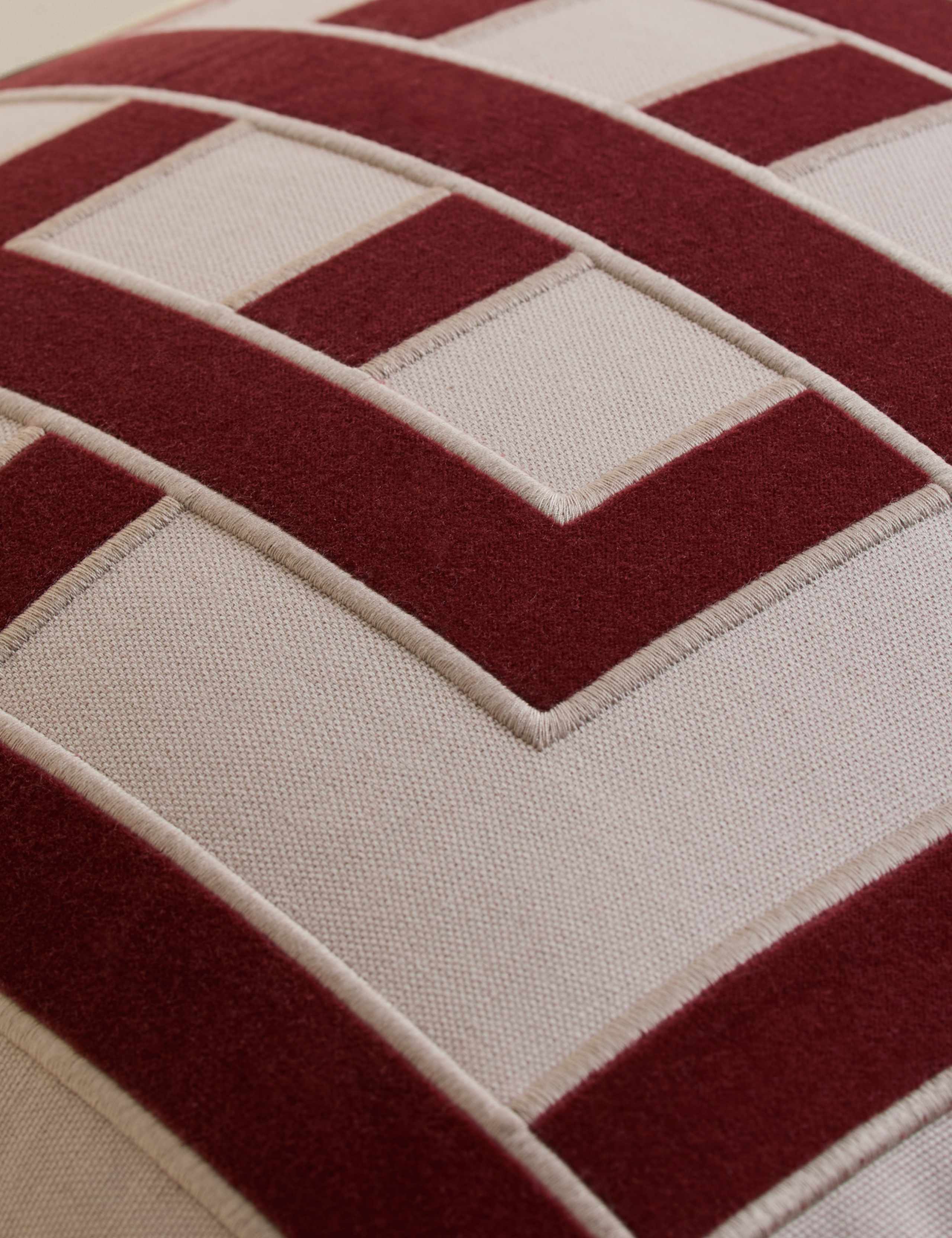 Pure Cotton Geometric Appliqué Cushion 4 of 5