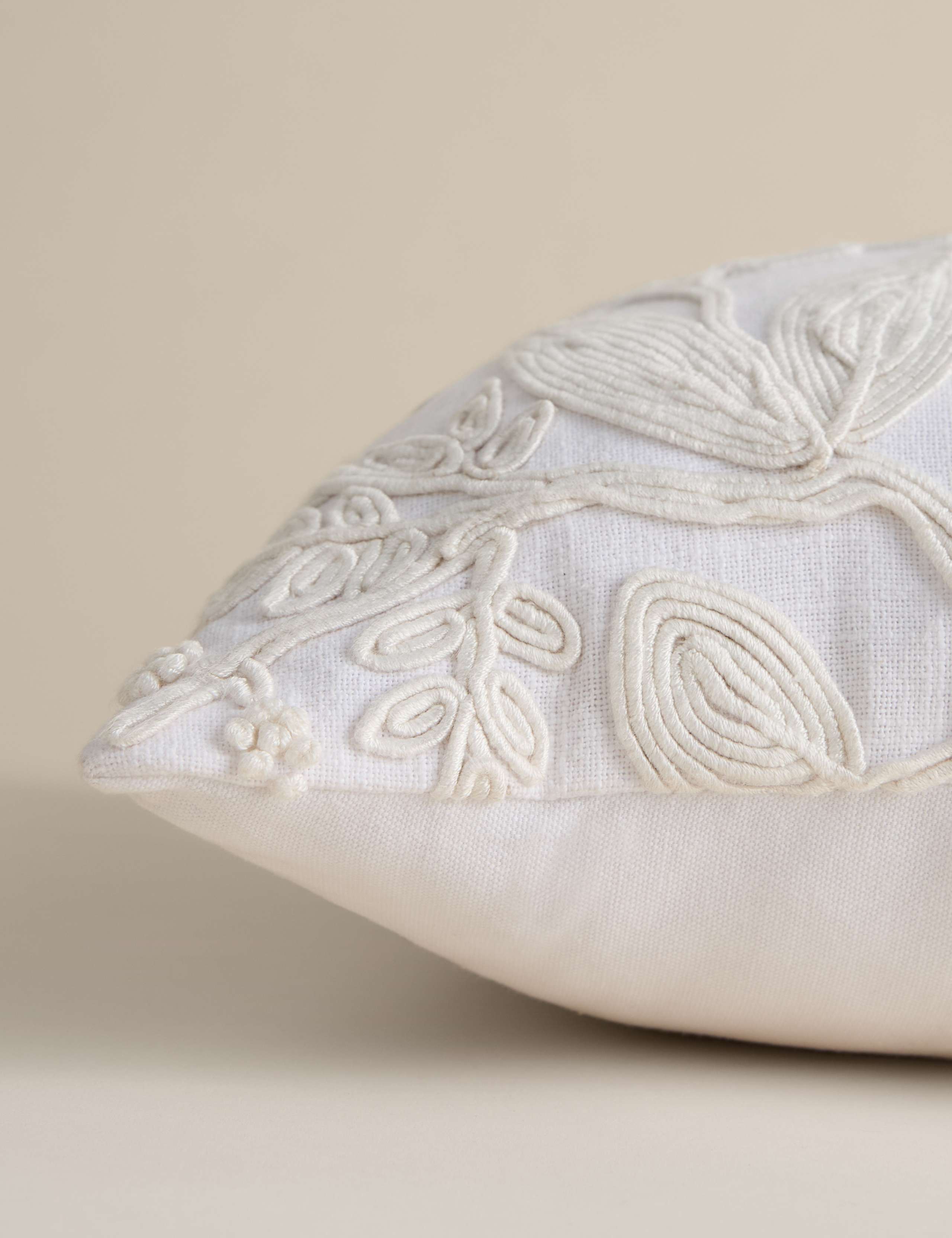 Pure Cotton Floral Embroidered Cushion 2 of 4