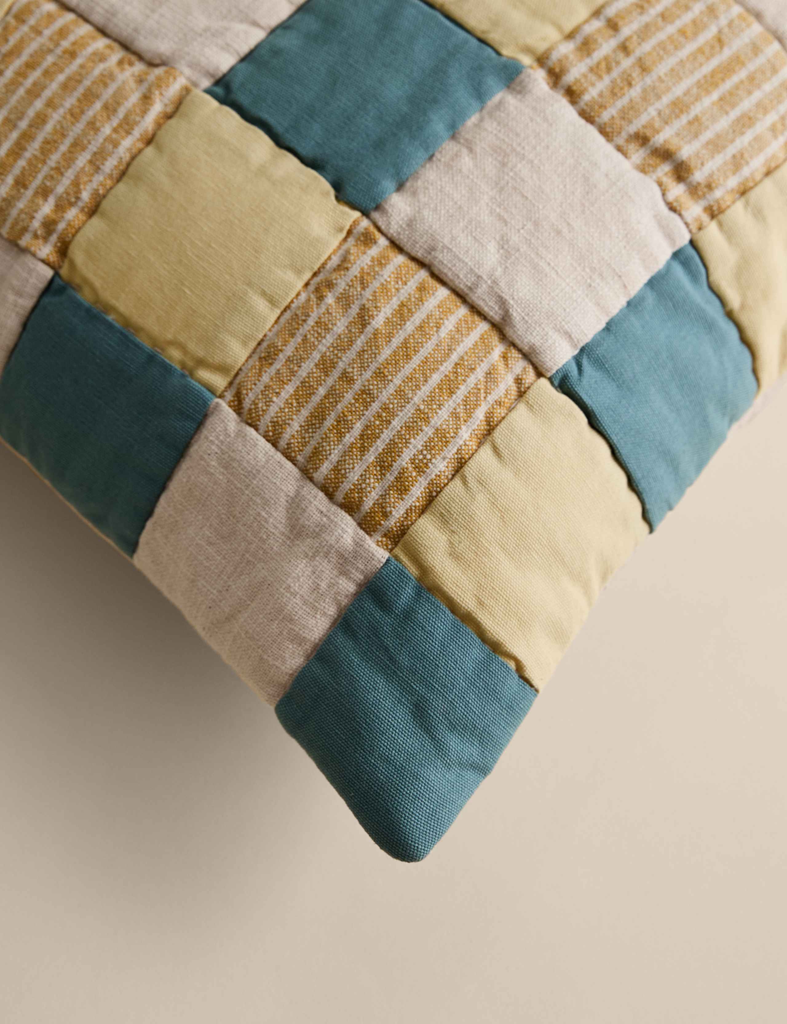 Pure Cotton Quilted Patchwork Cushion 4 of 4