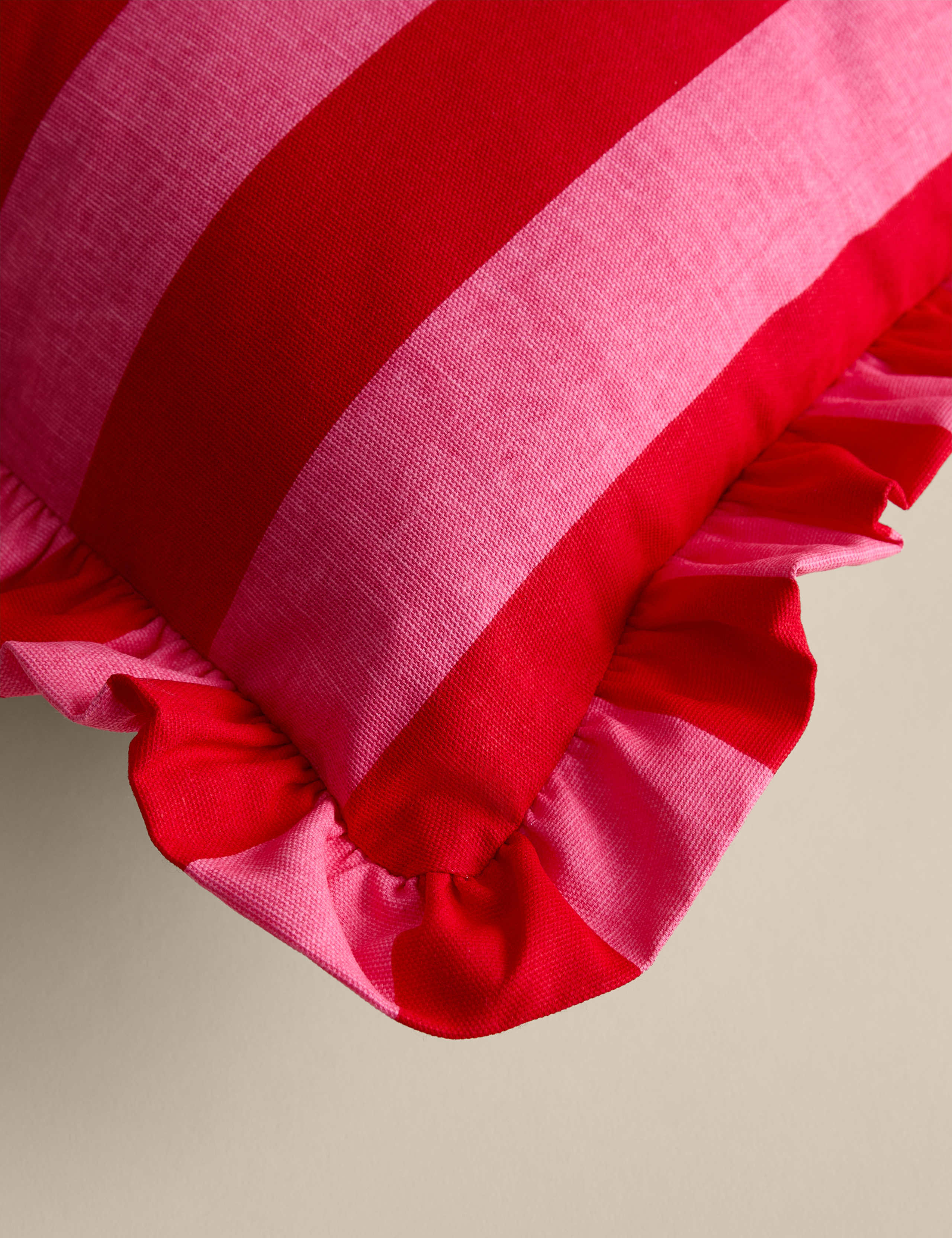 Pure Cotton Striped Frill Cushion 3 of 3