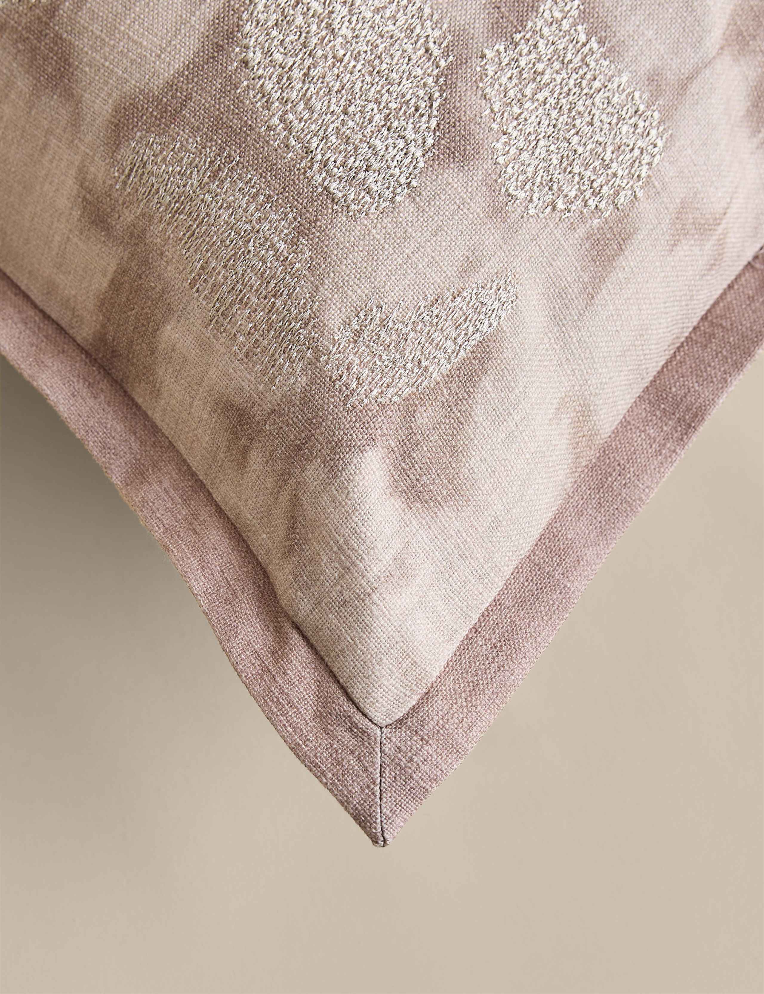 Pure Cotton Floral Suede-Look Cushion 4 of 4