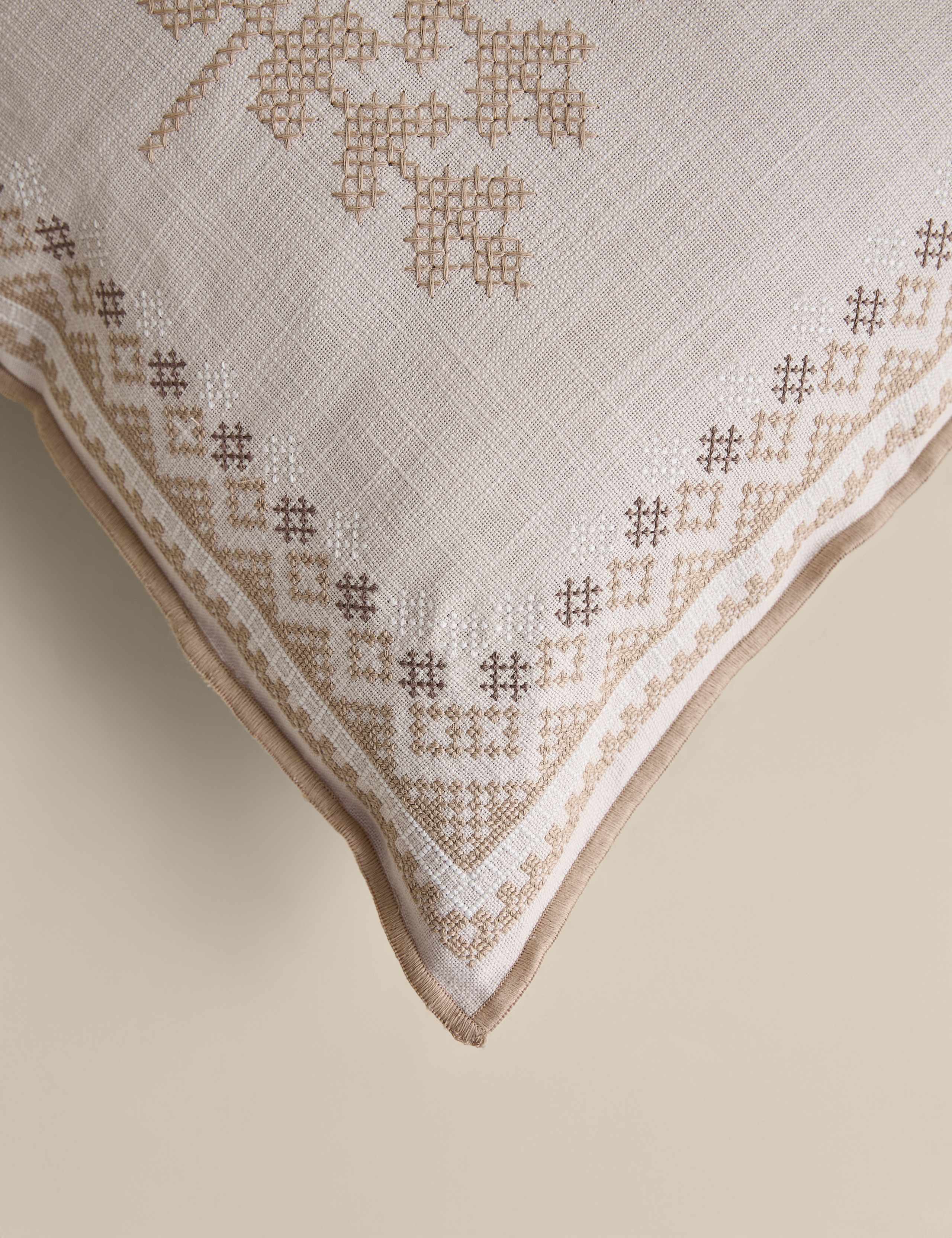 Cotton Christmas Embroidered Cushion 4 of 4