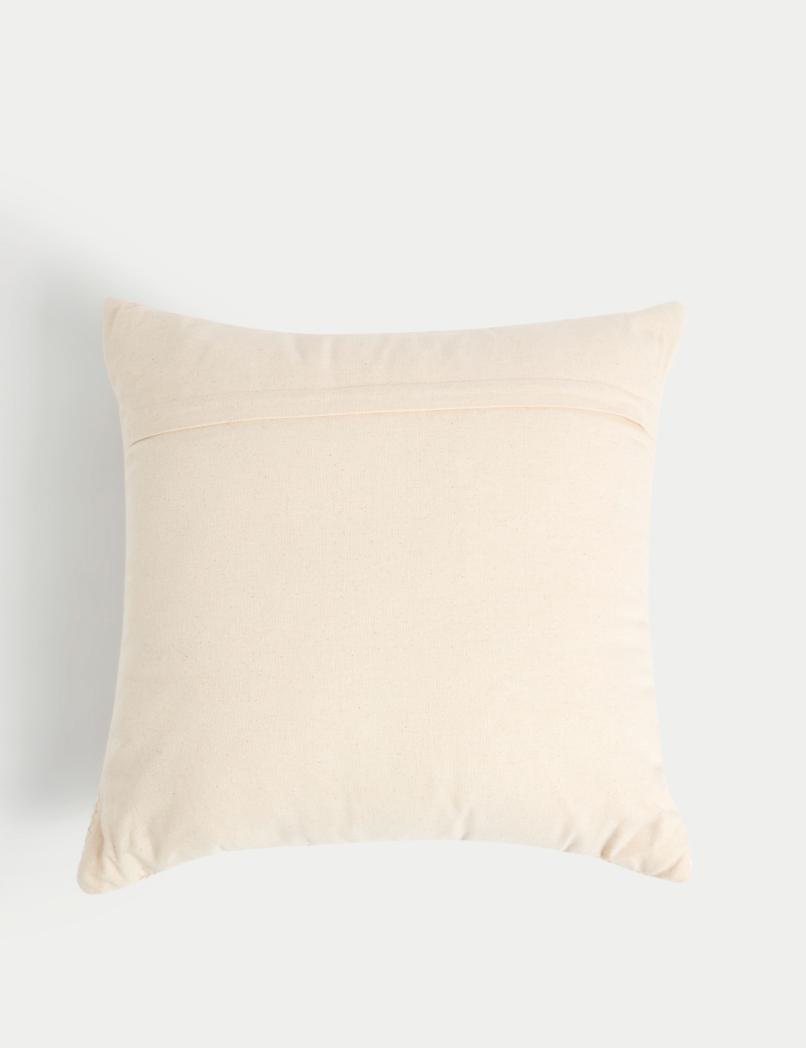 Pure Cotton Geometric Embroidered Cushion 3 of 4