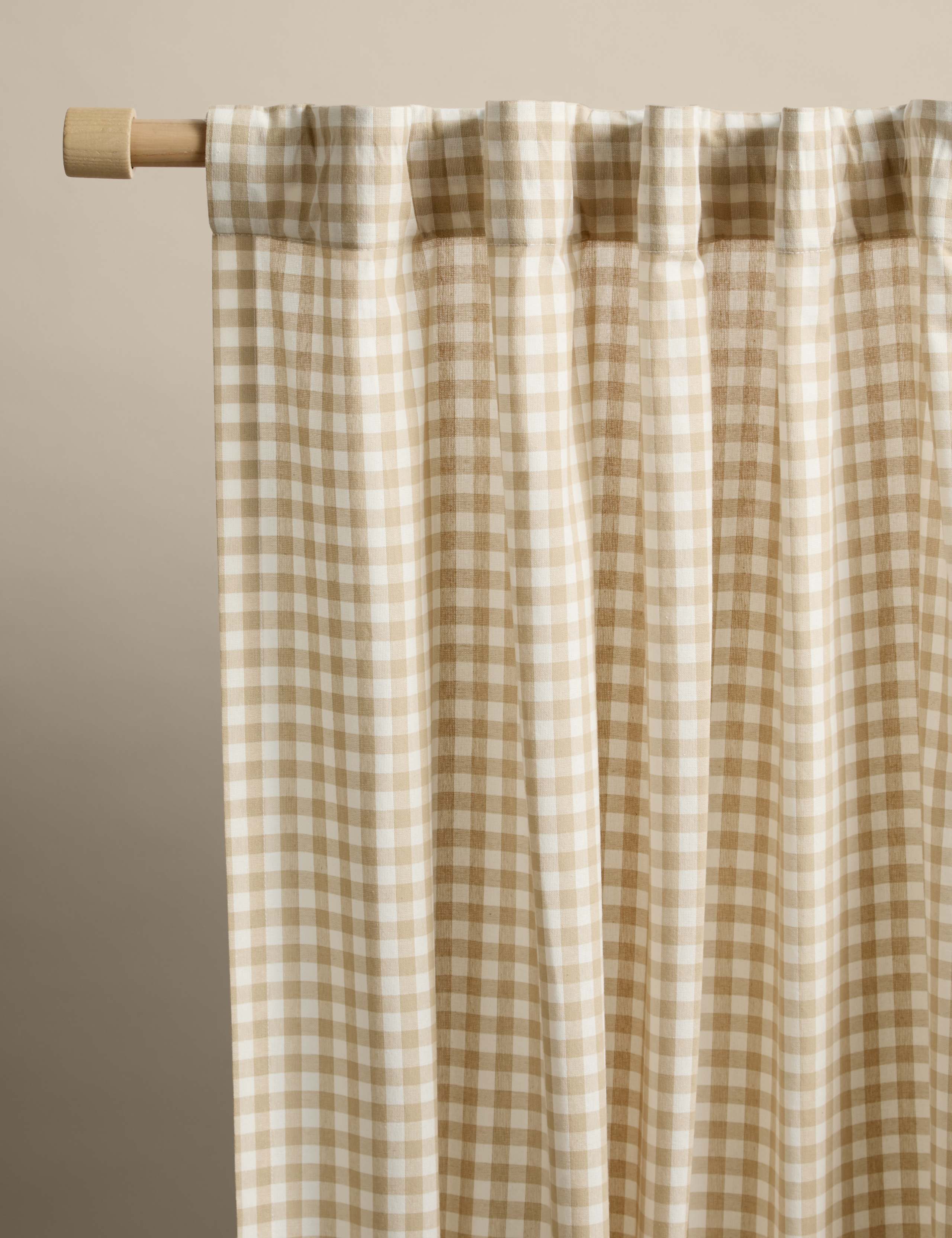 Pure Cotton Gingham Semi-Sheer Multiway Curtains 3 of 4